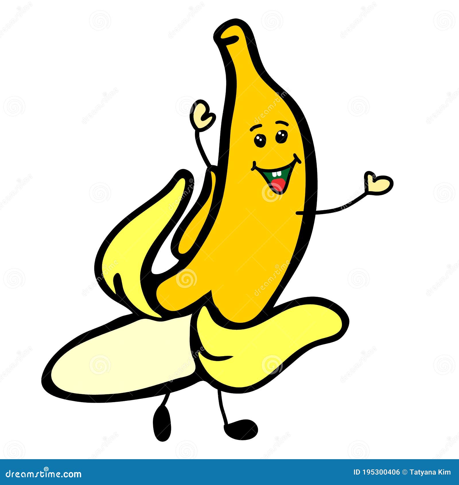 Drawing of a Banana Drawn by Hand. Sketch Style, Children Drawing ...