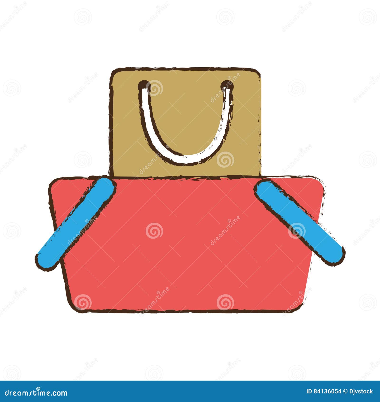 Drawing Basket Shopping Bag Gift Stock Illustrations 432 Drawing