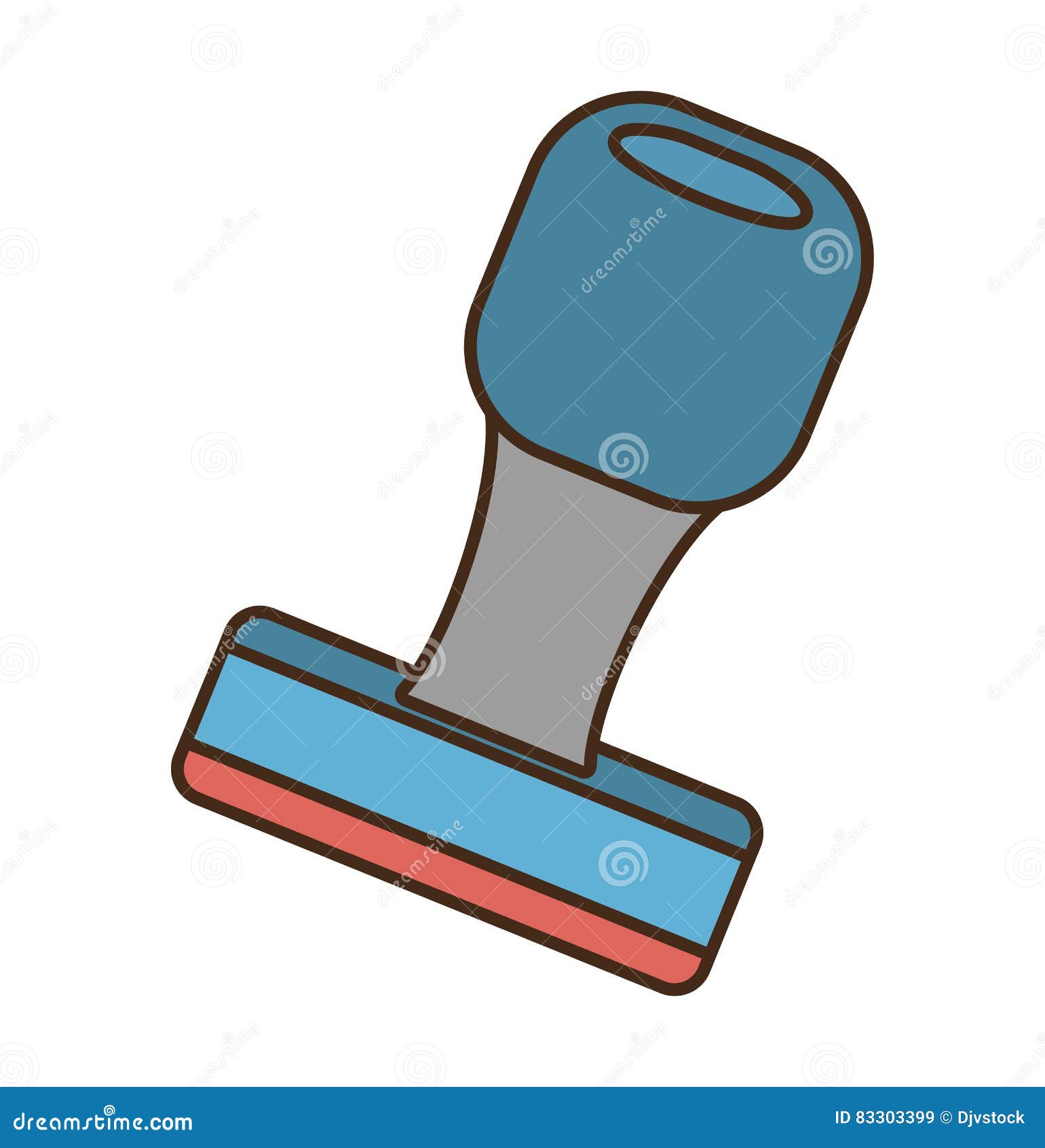 Drawing Blue Rubber Stamping Supplies Stock Vector Illustration of