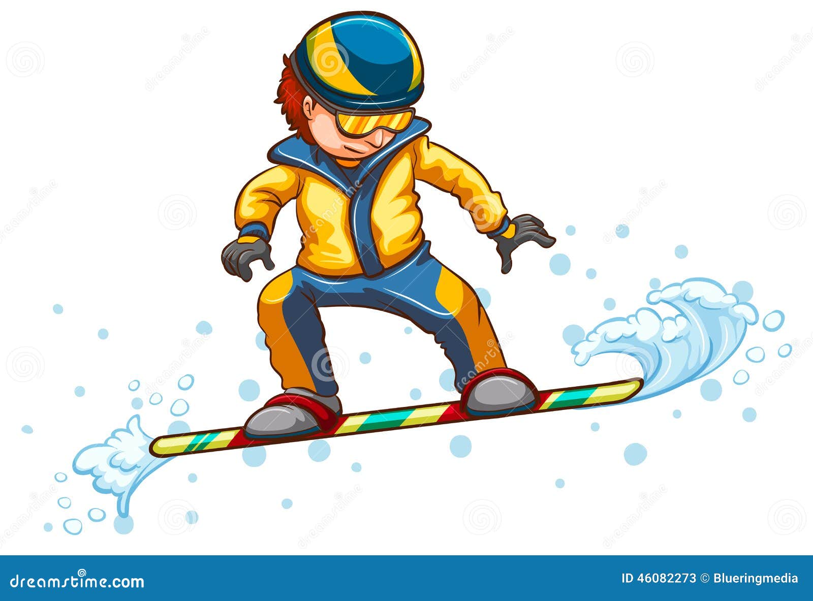 A Drawing of a Boy Engaging in a Wintersport Activity Stock Vector ...