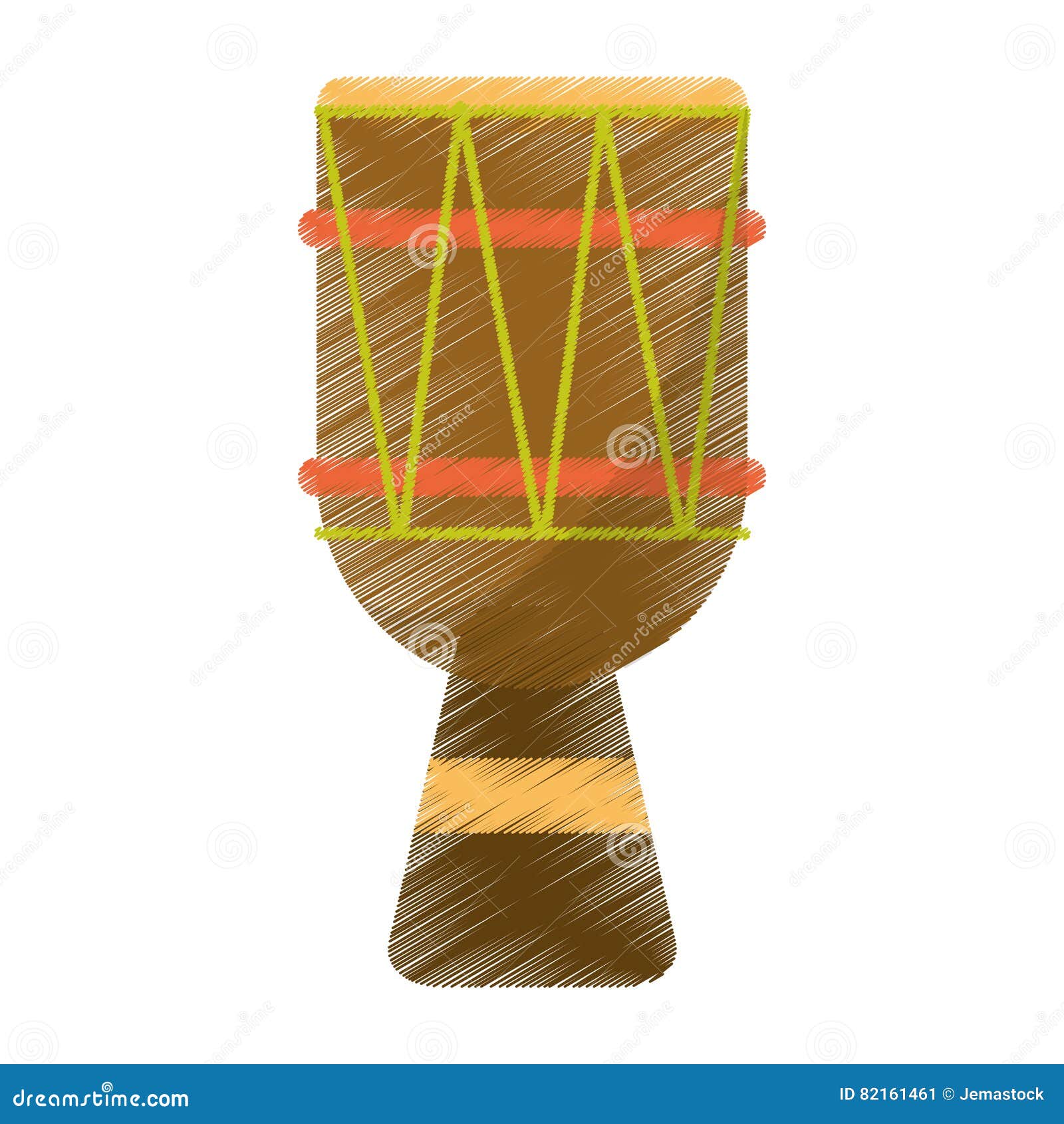 Drawing Brasilian Drum Percussion Bongo Stock Vector Illustration of
