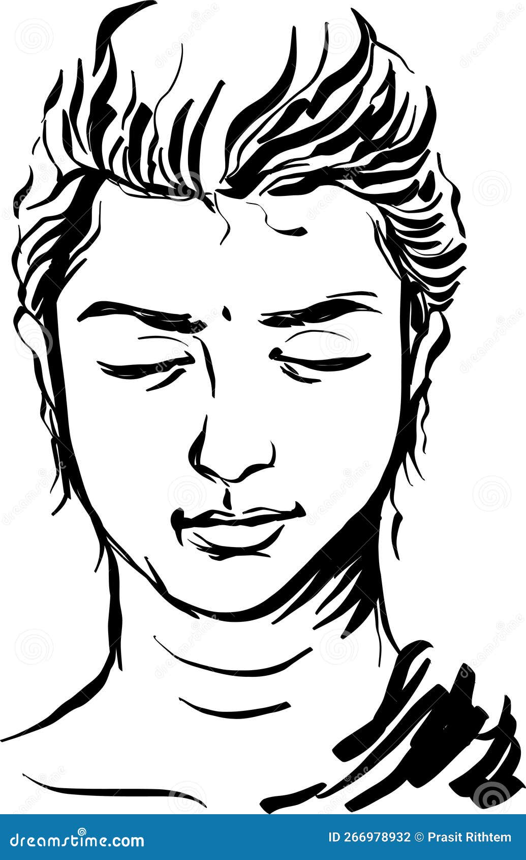 Buddha Doodle stock vector. Illustration of praying, culture - 43561574