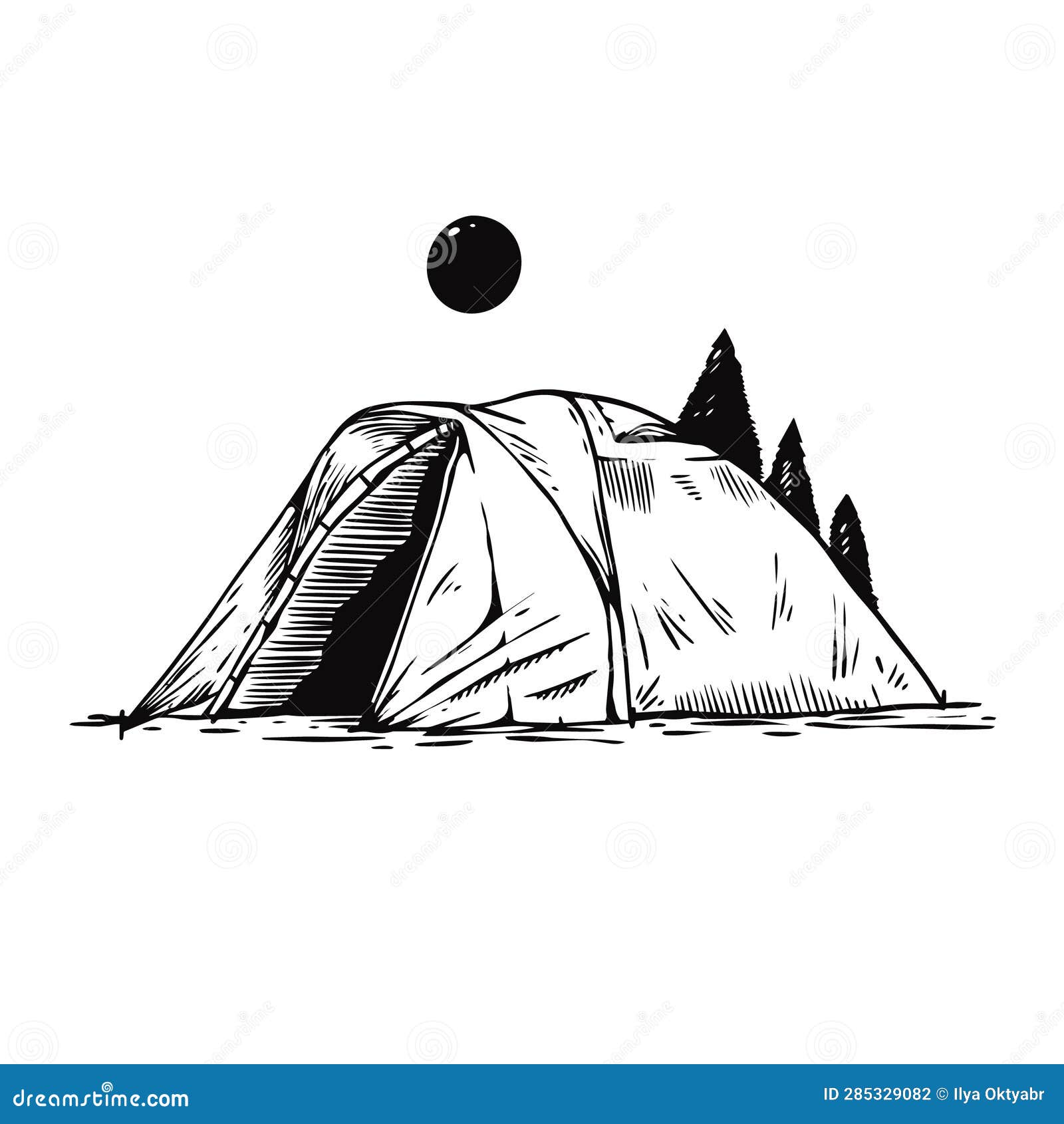 Camping Tent Hand Drawing Sketch Vector Stock Vector, 41% OFF