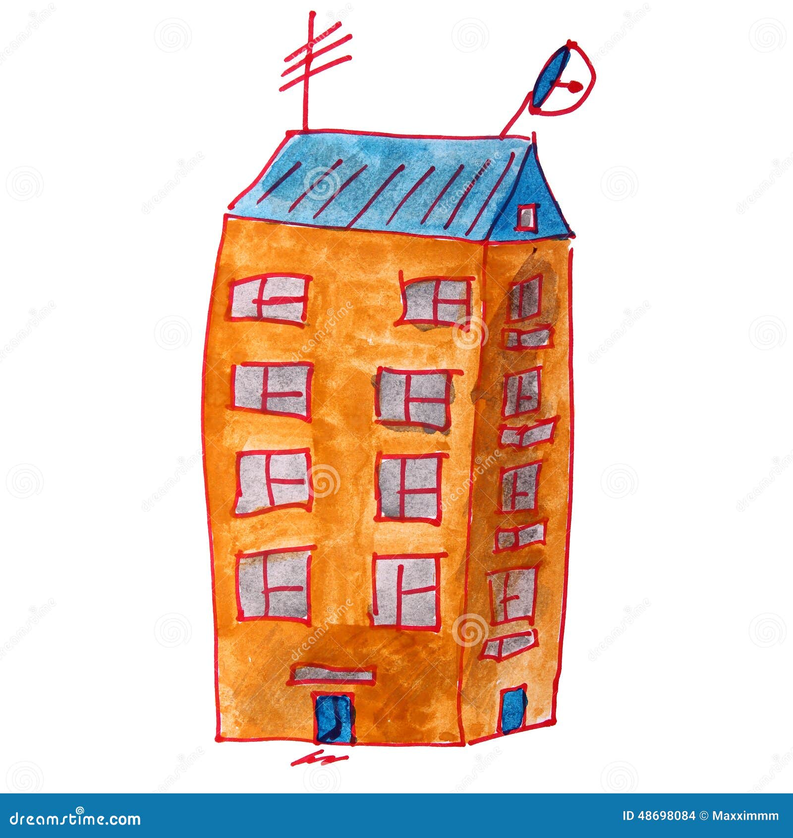 Drawing Cartoon Kids Watercolor High-rise Building Stock Illustration - Illustration of real, paper: 48698084 Drawing Cartoon Kids Watercolor High-rise Building Stock Illustration - Illustration of real, paper: 48698084