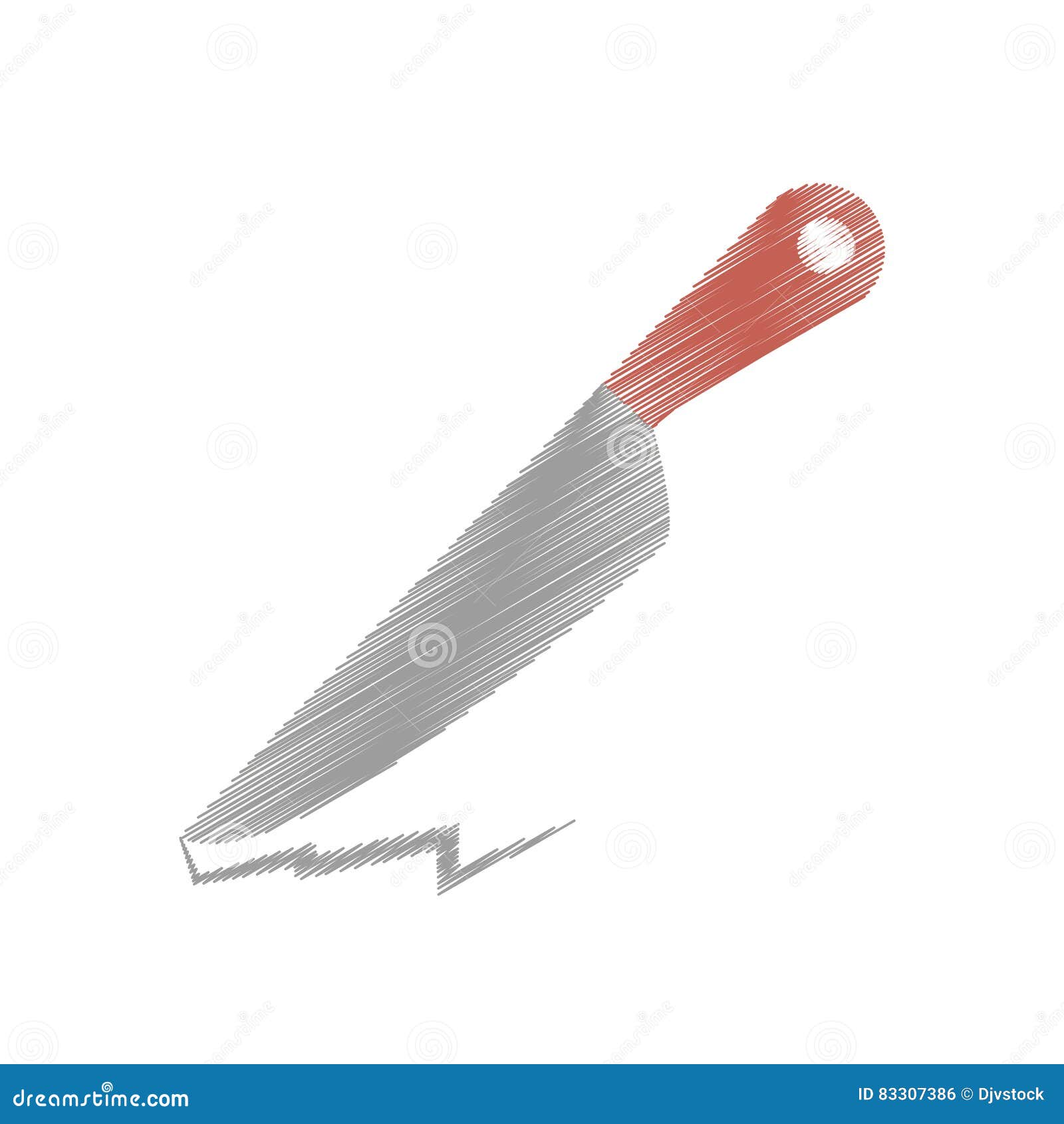 Drawing Chef Knife Kitchen and Cooking Utensils Stock Illustration