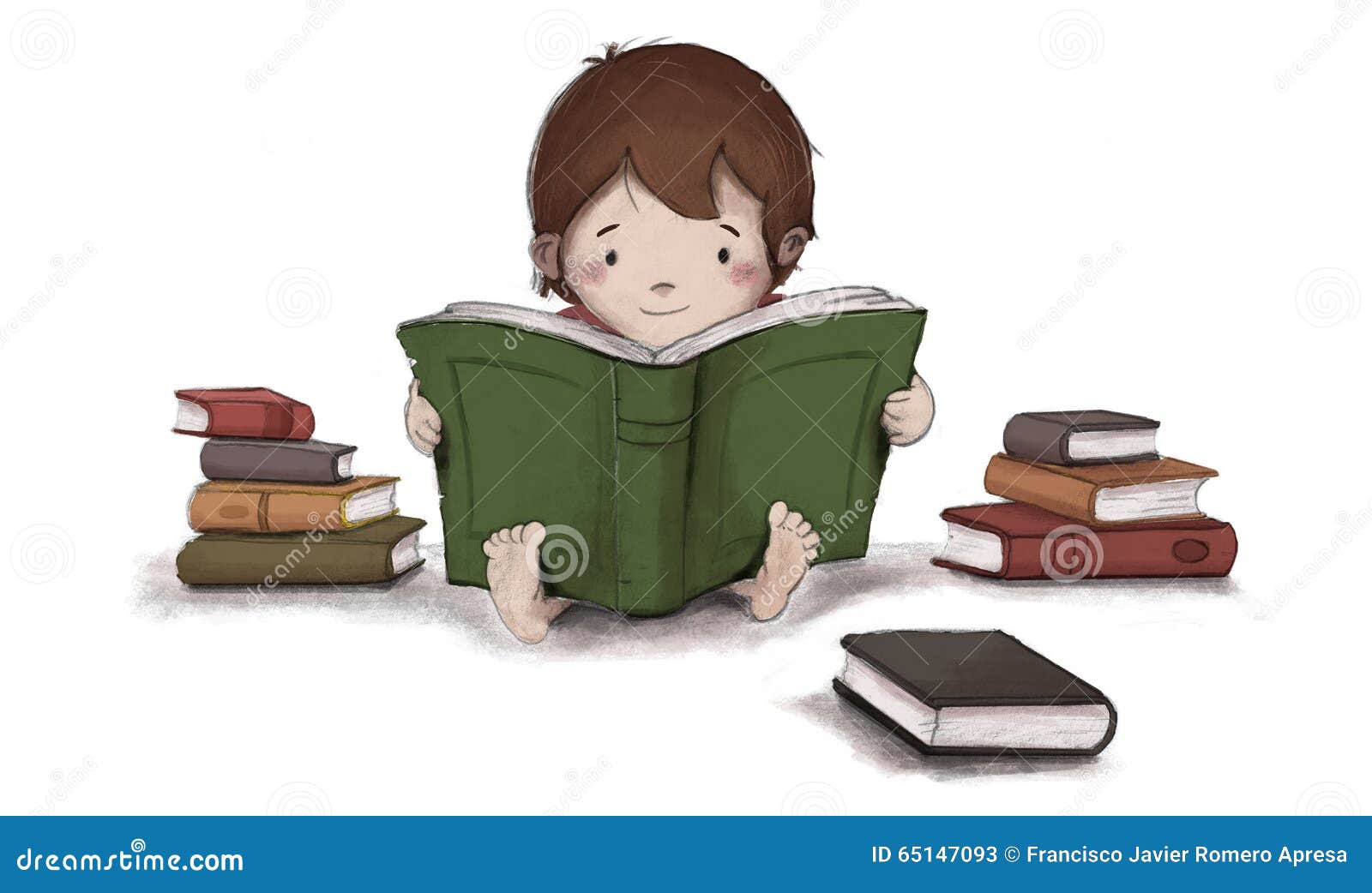 Reading Clipart - boy-on-moon-reading-book-animated - Classroom Clipart