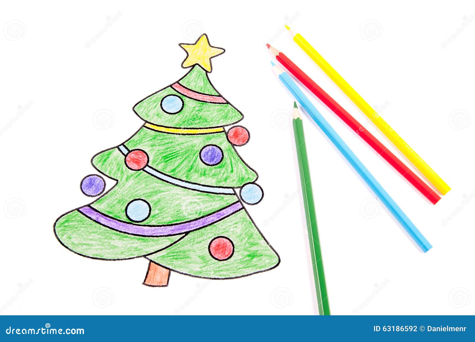 Drawing of a Christmas Tree Stock Photo Image of christmas