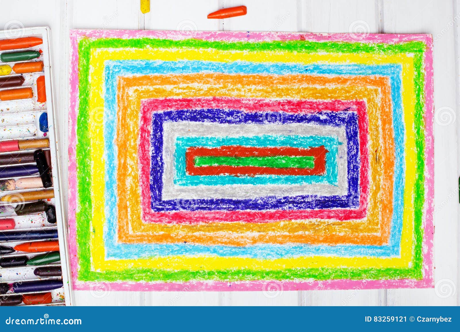 Drawing Colorful Rectangles Stock Image Image of pastels, blue 83259121