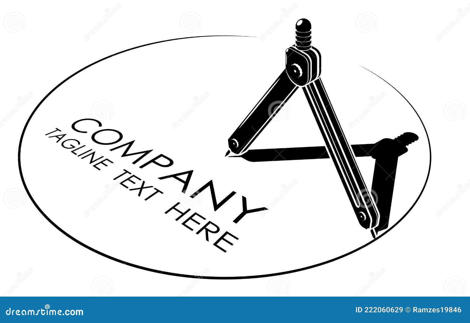 Drawing Compass Drew Circle for Advertisement of Construction Company. Tool  of Engineer and Designer Draws Circle. Template for Stock Illustration -  Illustration of curve, plan: 222060629