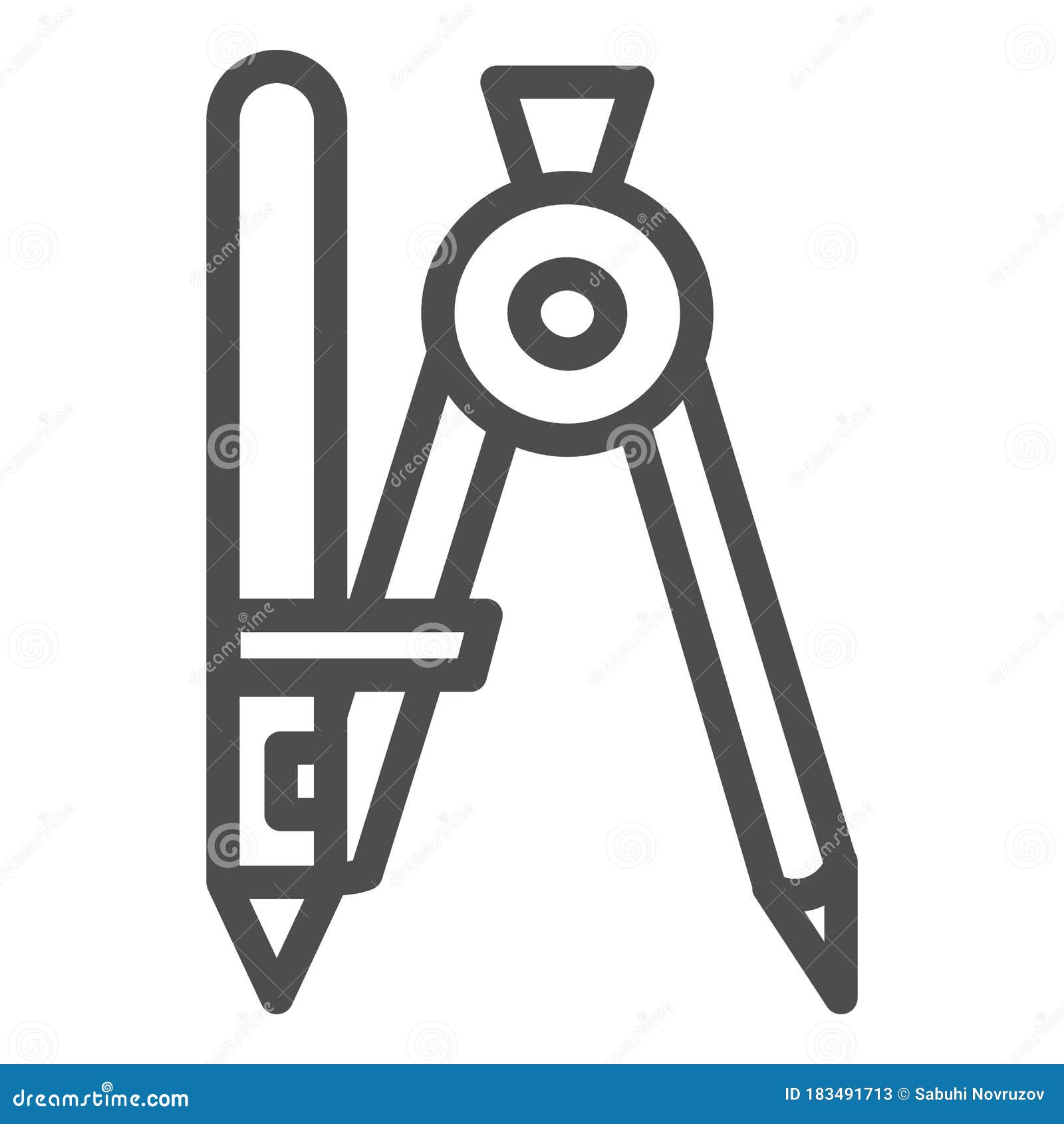 Drawing Compass Line Icon, School or Engineering Stationery Concept,  Divider Tool Sign on White Background, Measuring Stock Vector -  Illustration of isolated, divider: 183491713