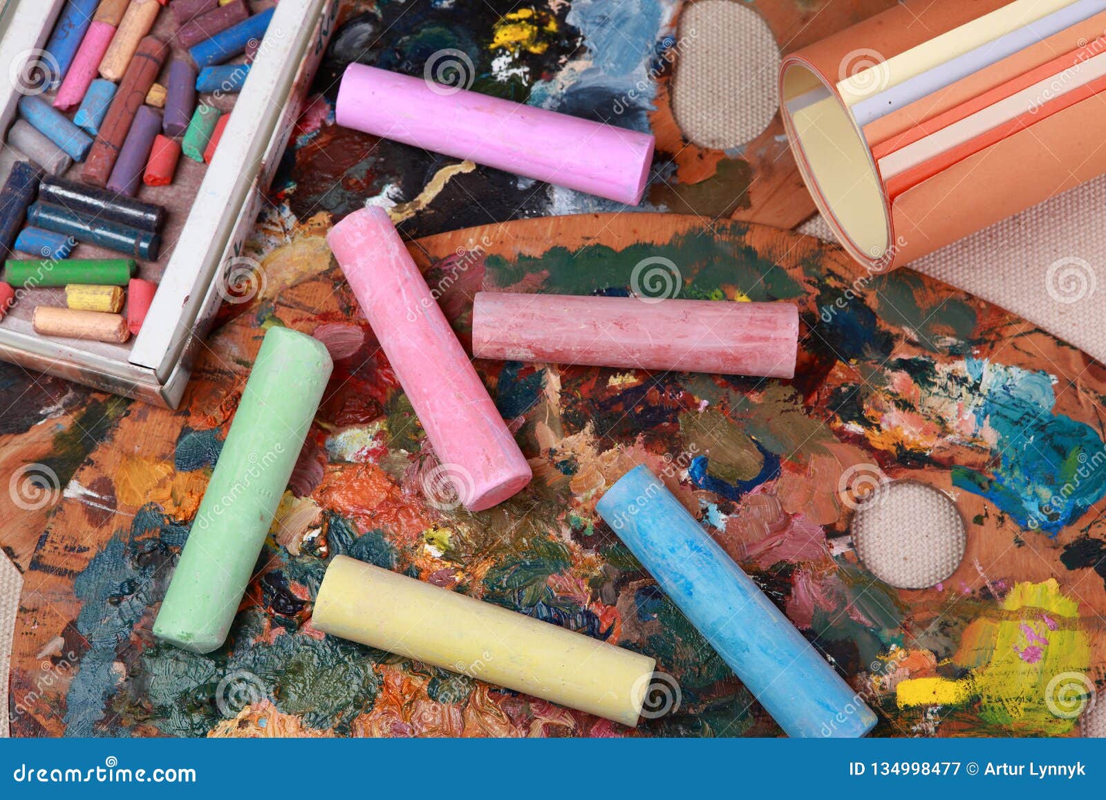 Drawing crayons with paper stock image. Image of blue 134998477
