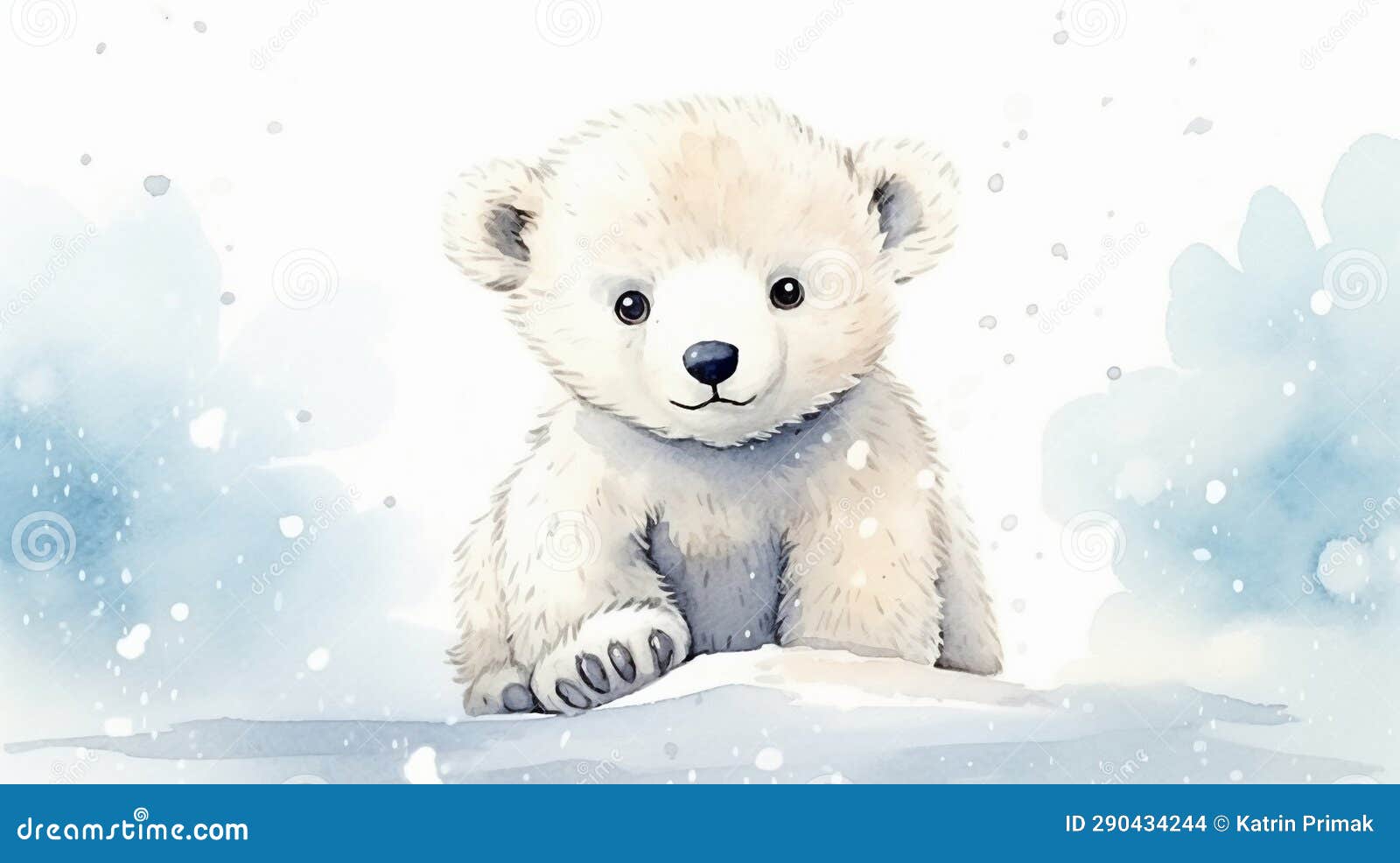 A Drawing of a Cute Polar Bear Stock Photo - Image of clip, expression ...