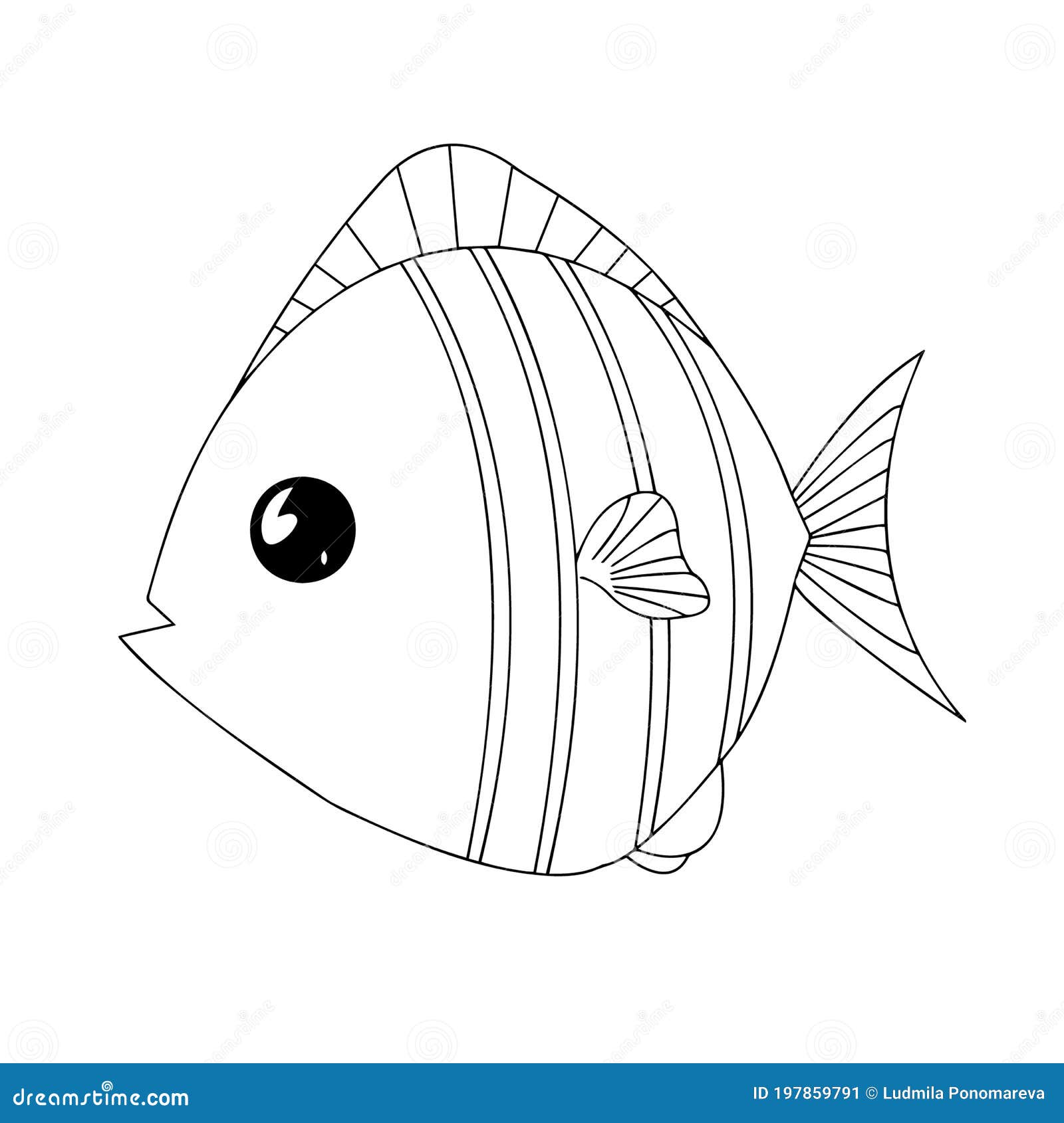 Children`s Vector Drawings Coloring Pages. Water Animal. Stock Vector -  Illustration of nature, page: 197859791