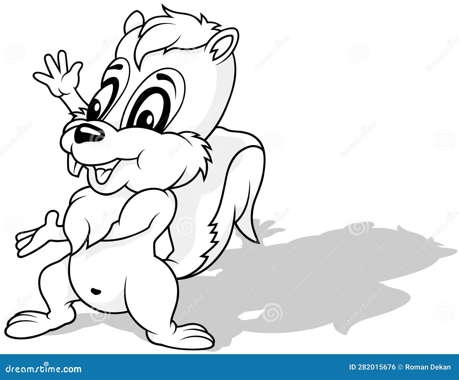 drawing of a cute squirrel gesticulating with paws