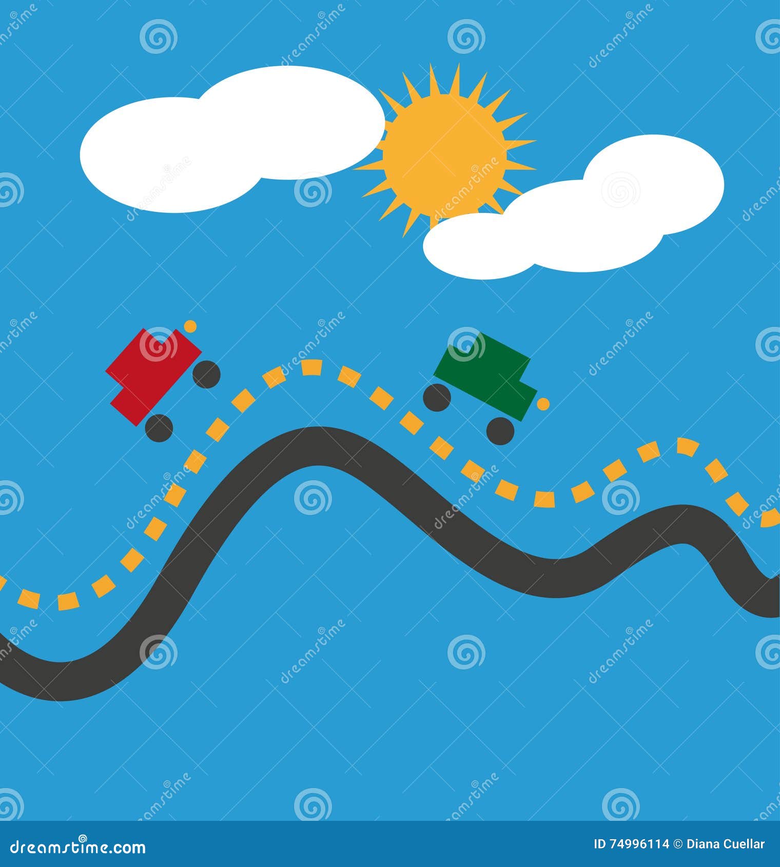 Drawing day road car stock vector. Illustration of automotive 74996114