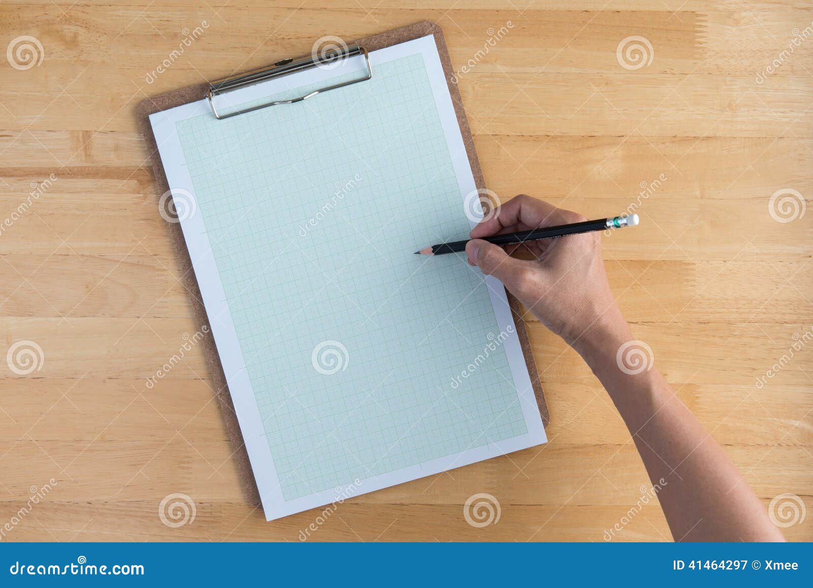 Drawing on Graph Paper with a Pencil Stock Image Image of single