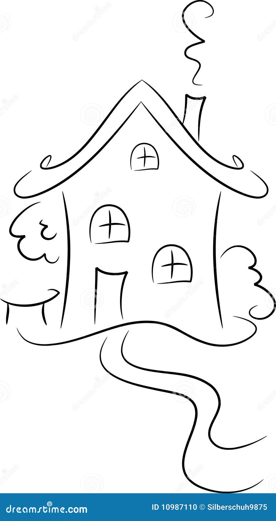 Drawing of a house stock vector. Illustration of building ...