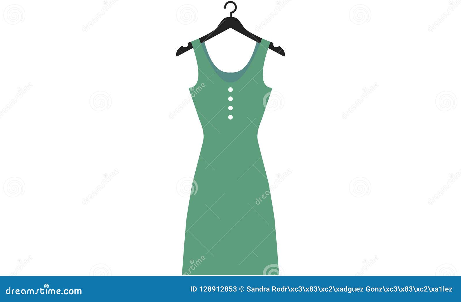 Drawing Image of the Dress Suspended on the Hanger Stock Vector ...