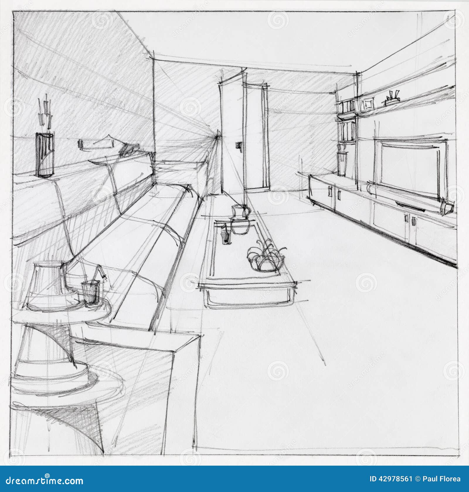 Rafael Padilla - Cyberpunk Apartment sketch