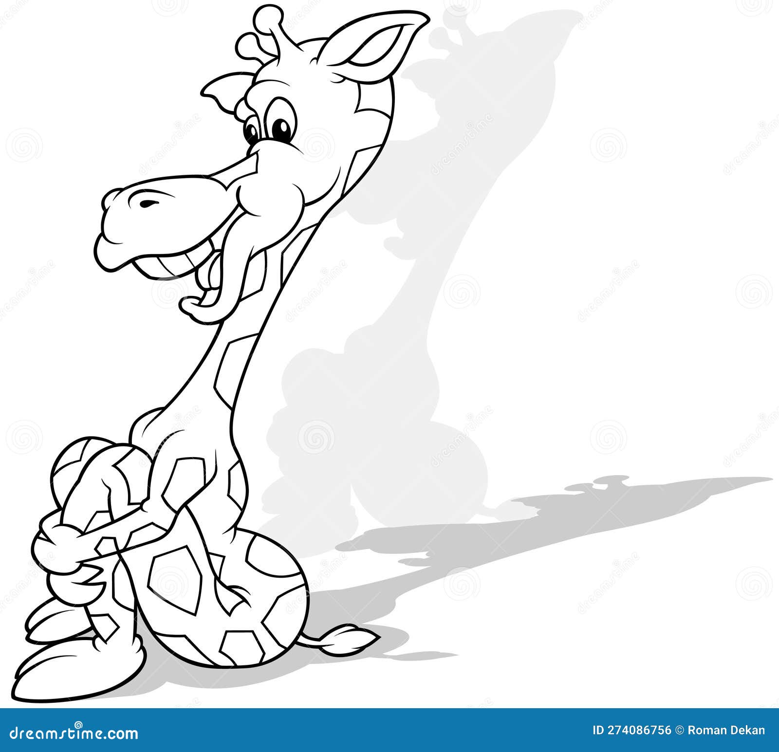 A Laughing Giraffe Peers Into A House Window, The Concept Of Curiosity