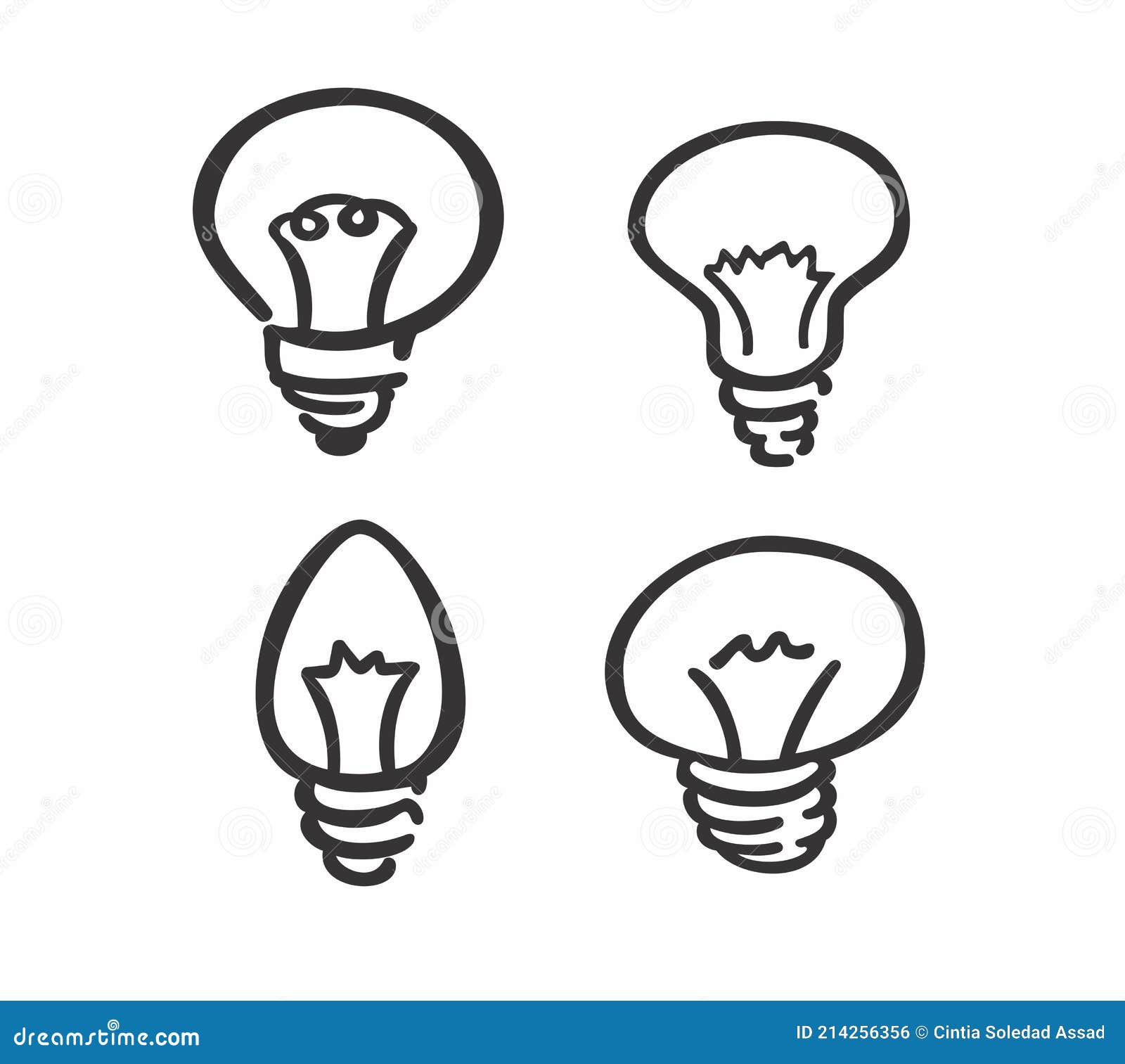drawing light bulb black outlined icon