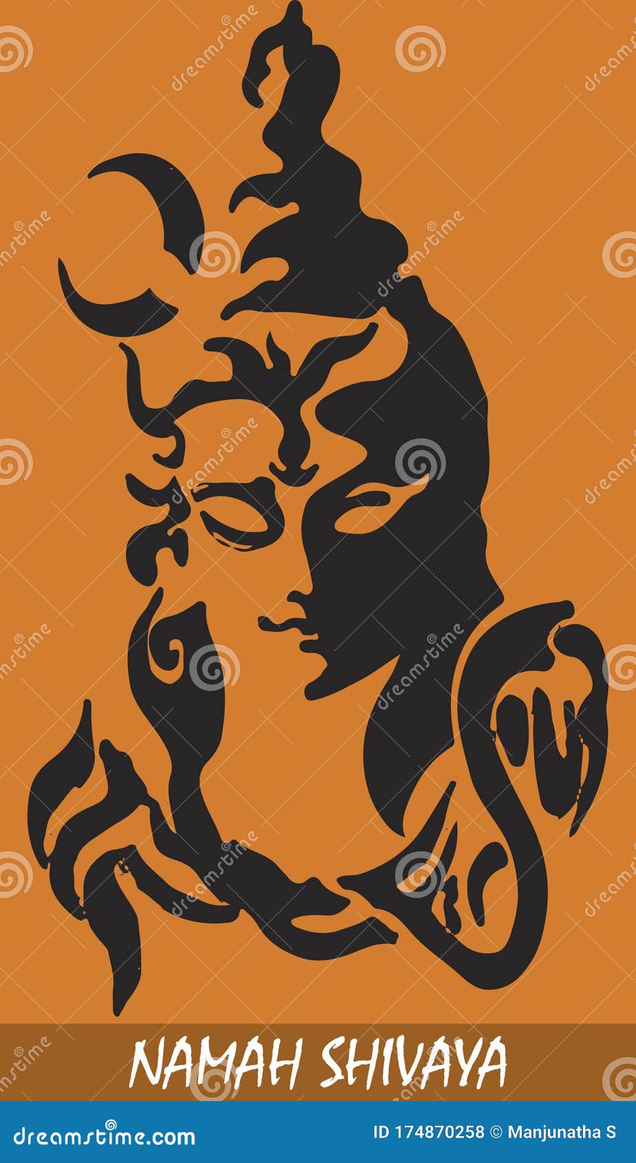 Drawing or Sketch of Lord Shiva Outline Vector Illustration. Design Element  of Shiv Text Mahadev, Trishul and Three Tilak Stock Vector - Illustration  of festival, design: 174870252