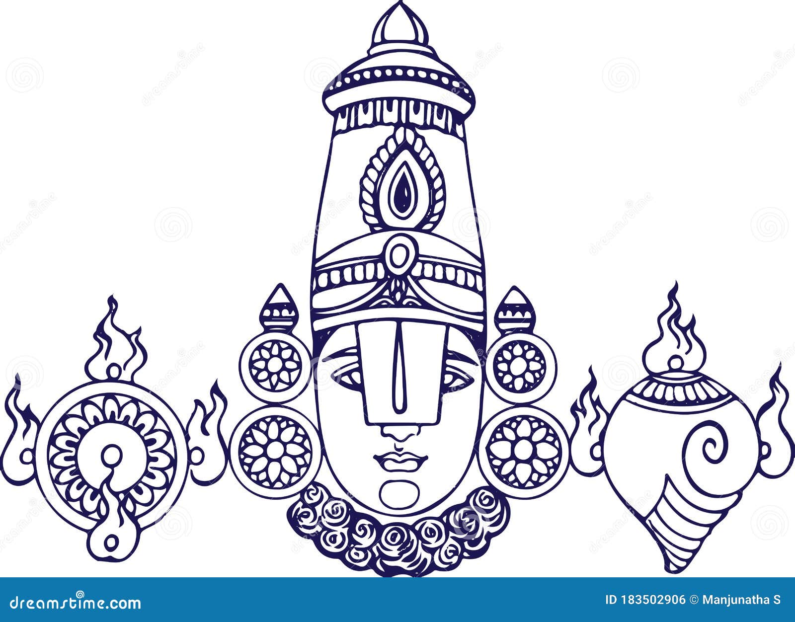 Lord Vishnu Tirupati Balaji Drawing by Padhmashree Sathyanarayananan   Pixels