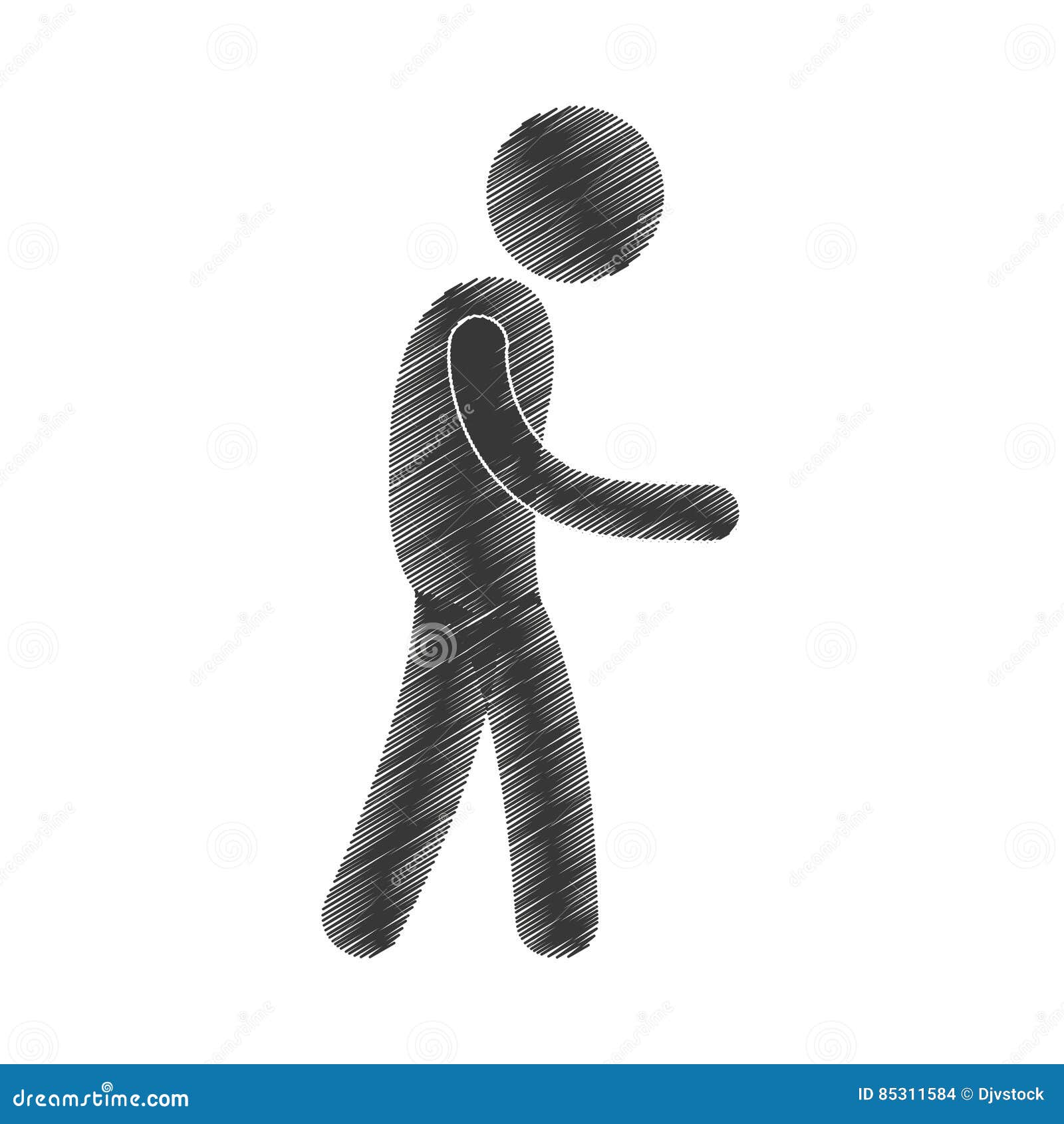 Drawing Man Walking Side View Figure Pictogram Stock Illustration ...