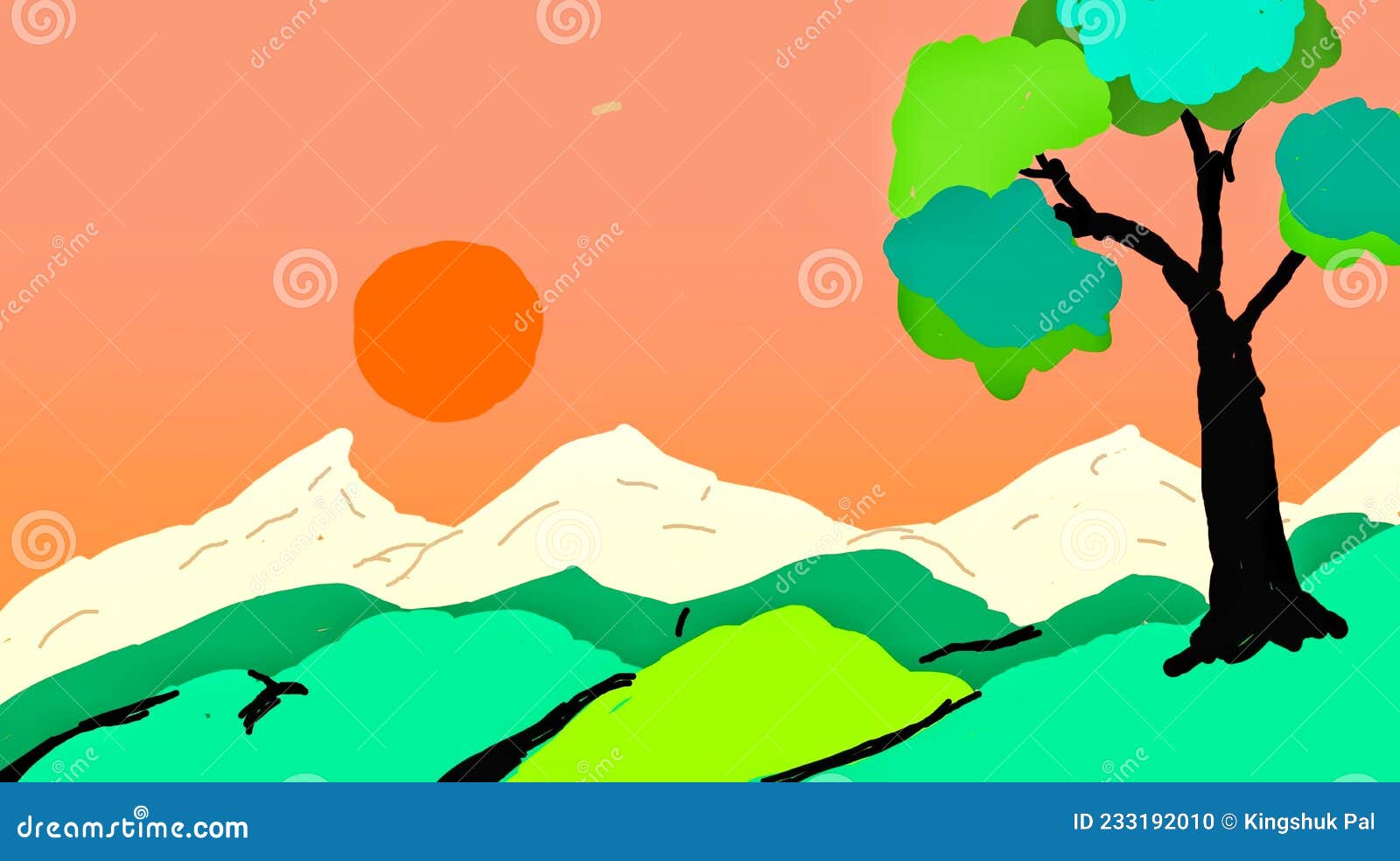 214 Cartoon Drawing Sunrise Stock Photos - Free & Royalty-Free Stock Photos  from Dreamstime