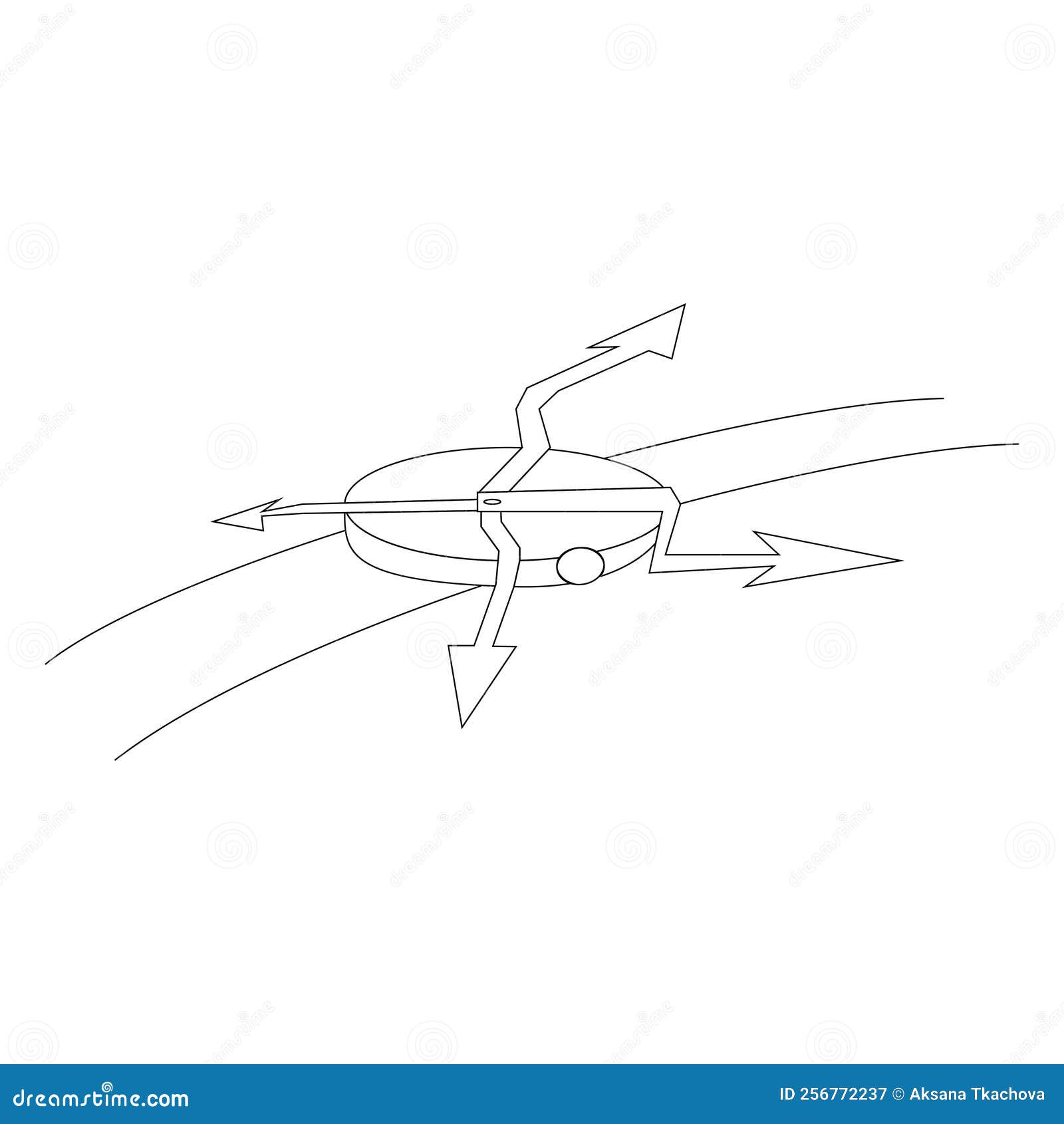 Drawing of Movement on the Clock, Arrows of the Cardinal Directions