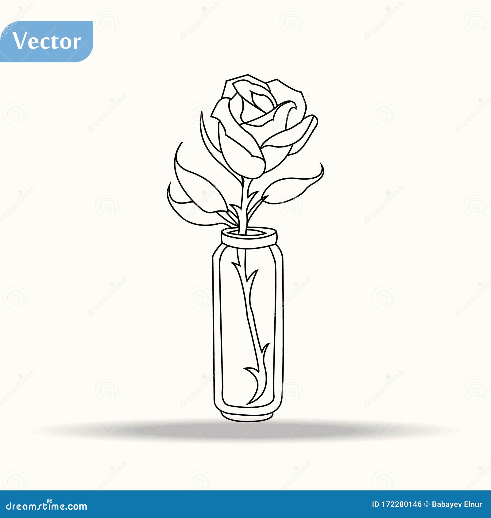 Vase Of Flowers Drawing - Flower Vase Sketch Images Stock Photos