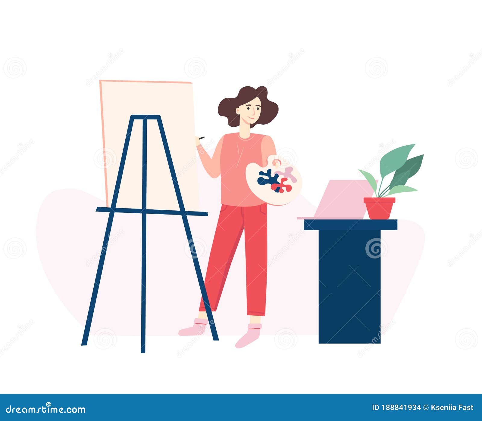 Drawing Online Class Concept. Young Cute Woman Learns How To Draw the  Picture and Watches Online Class on Her Laptop Stock Illustration -  Illustration of flat, draw: 188841934