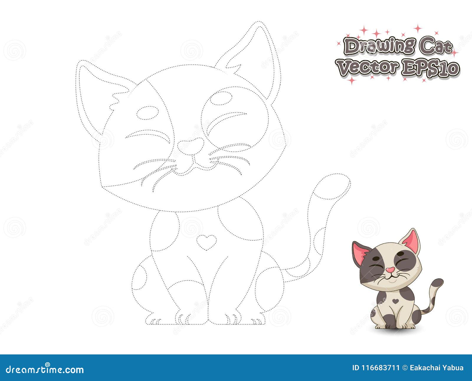 Drawing and Paint Cute Cartoon Cat. Educational Game for Kids Stock Vector - Illustration of cute, nature: 116683711 Drawing and Paint Cute Cartoon Cat. Educational Game for Kids Stock Vector - Illustration of cute, nature: 116683711