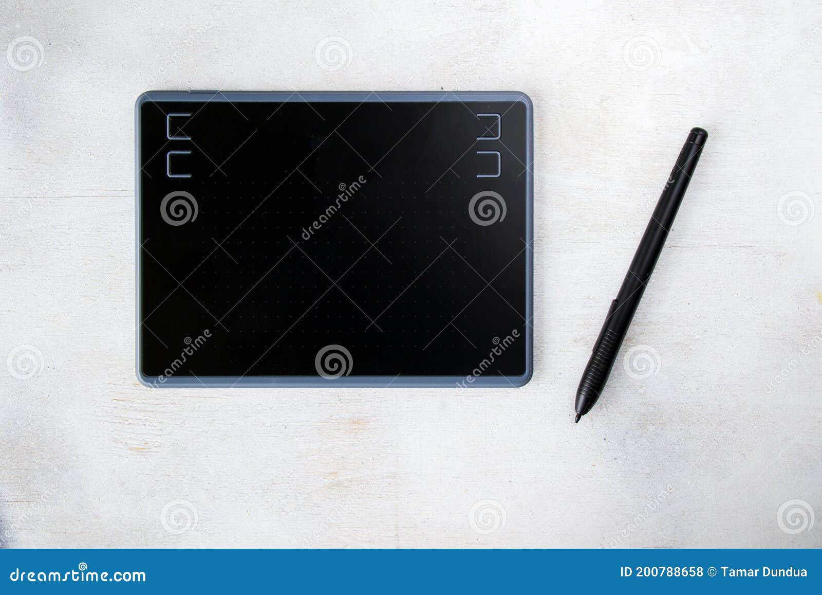 Drawing and Painting Tablet and Pen on the White Background Stock Photo