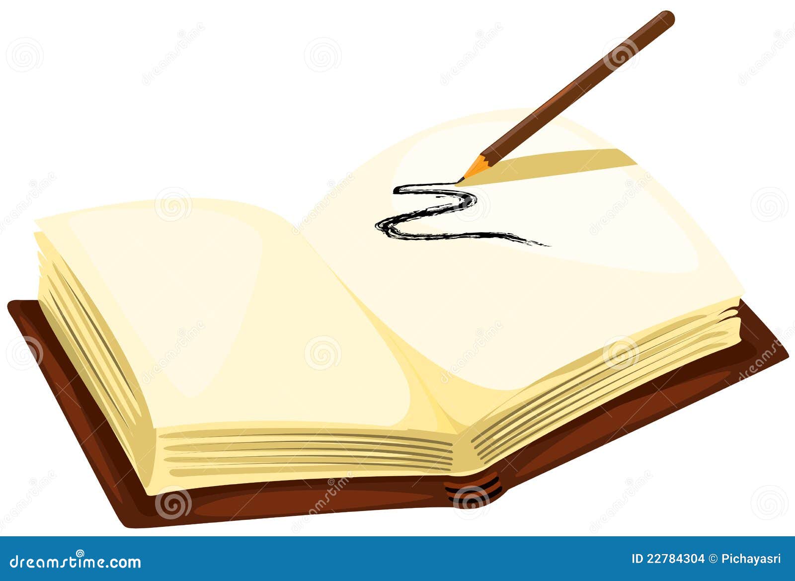 Drawing Pencil With Empty Book Stock Vector Illustration of drawing