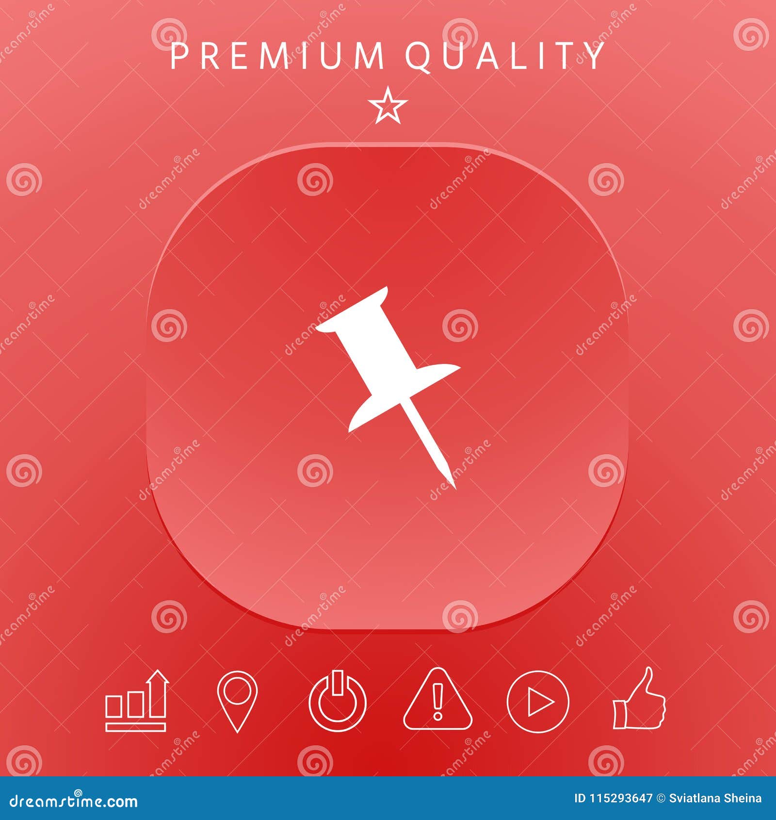 Drawing pin icon stock vector. Illustration of closeup - 115293647