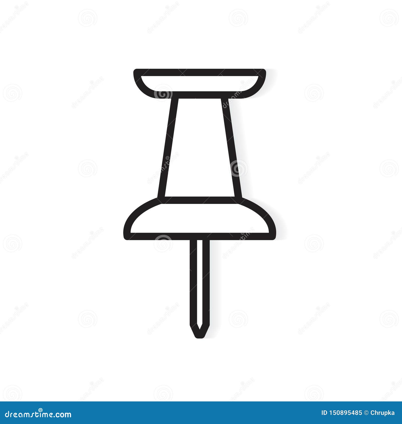 Drawing pin icon stock vector. Illustration of element - 150895485