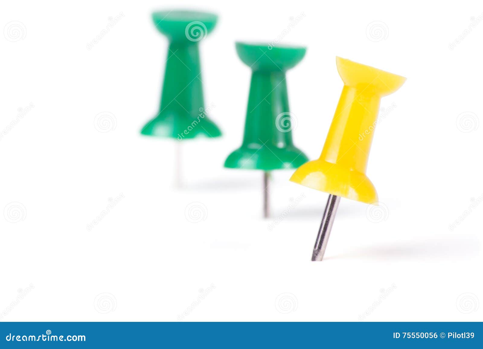 Drawing Pins in Different Colors Stock Photo Image of thumb, closeup