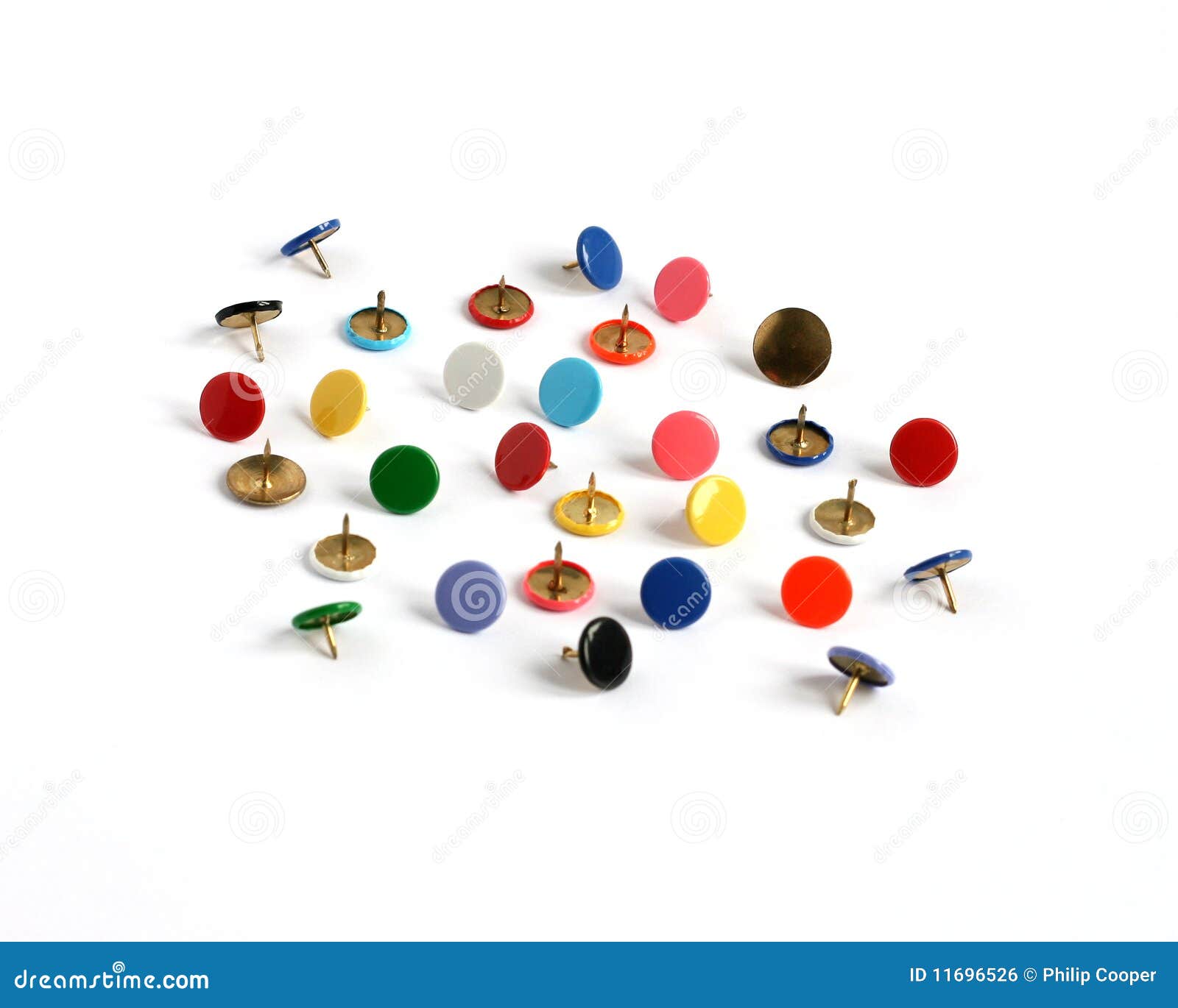 Drawing Pins Thumb Tacks in Many Colors Stock Photo Image of isolated