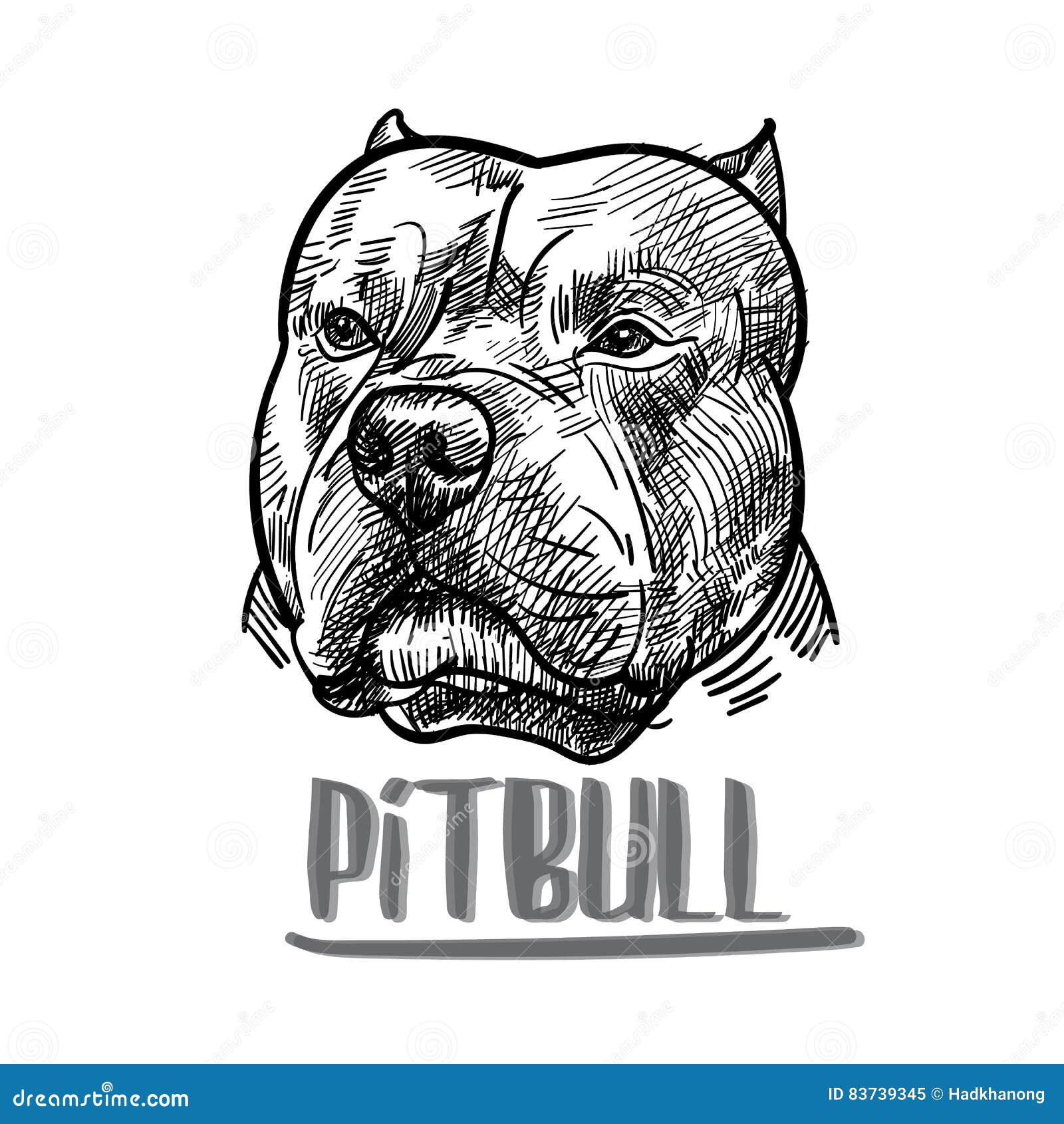 Pitbull. Tribal Ethnic Dog Totem, Detailed Ornament, Abstract Art In A Graphic Style, Isolated