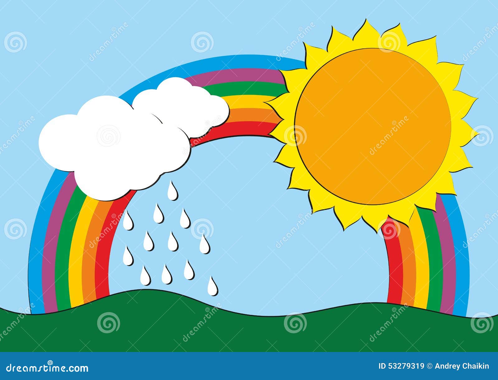 Featured image of post Drawing Of Rainbow In Rain - Cute seamless pattern with cloud, sun and rainbow.