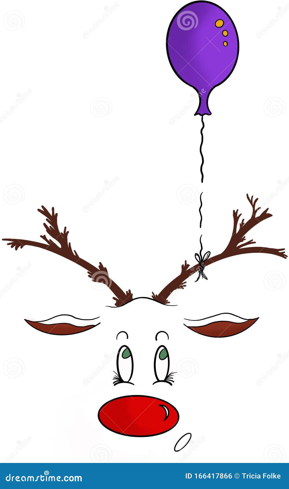 drawing red-nosed reindeer for your pattern 