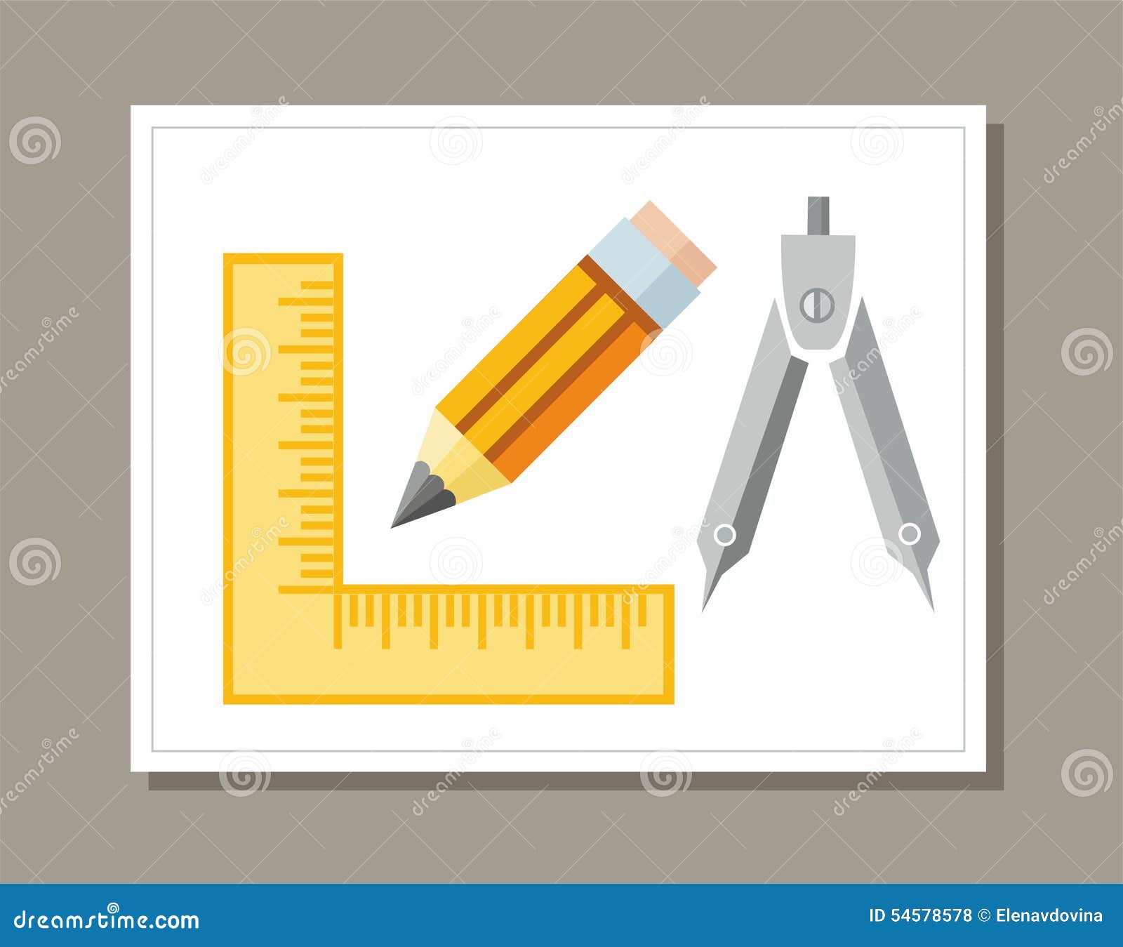 Drawing, Ruler, Pencil, Colored Flat Illustration. Stock Vector -  Illustration of flat, drawing: 54578578