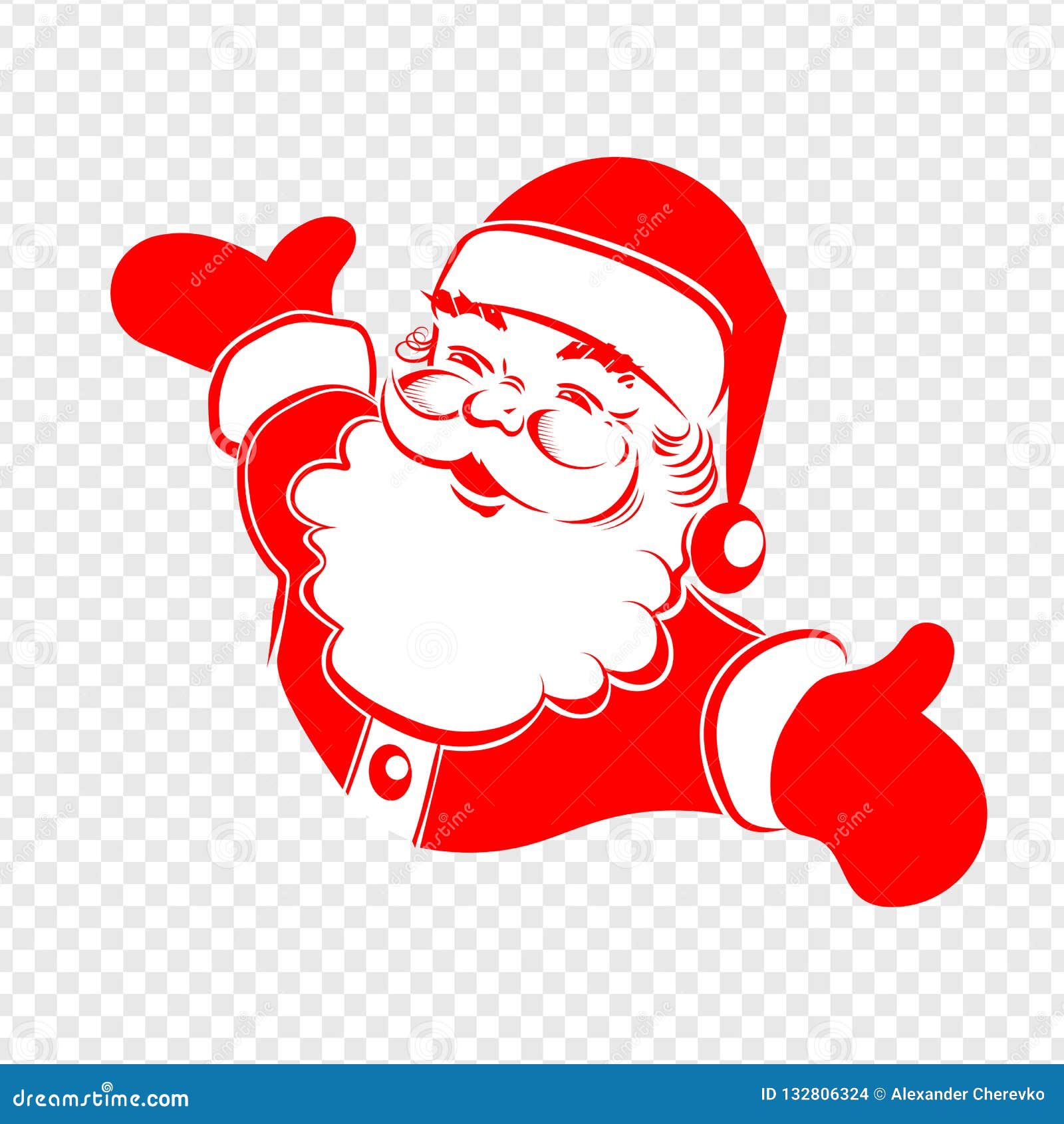 A Drawing of Santa Claus Hands are Bred in Different Directions of Red and  White Color. Stock Vector - Illustration of frost, congratulation: 132806324
