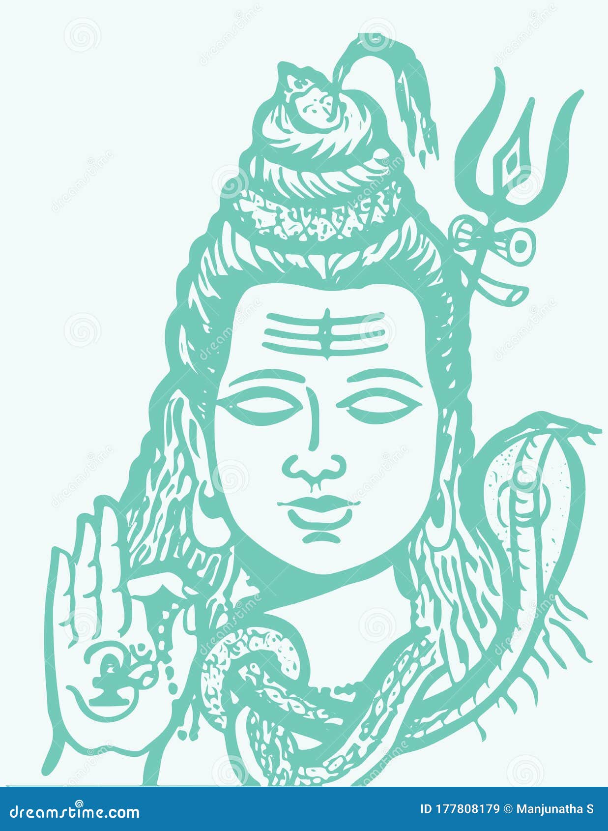 Illustration Black Shiva Face Isolated White Background Stock Photo by  ©Wirestock 491671158