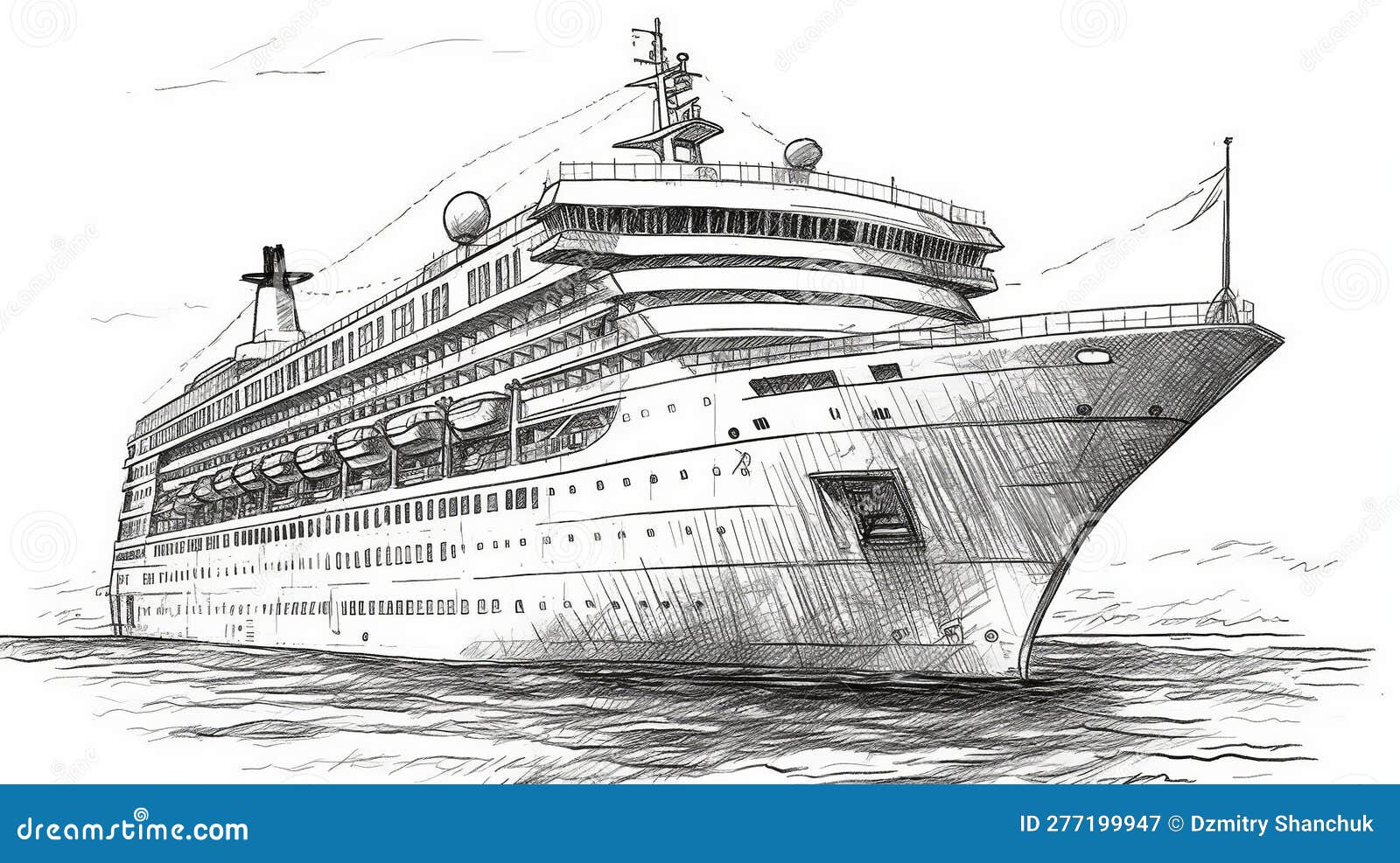 Sketch icon  cruise ship Cruise ship icon in doodle sketch lines  holiday travel journey  CanStock