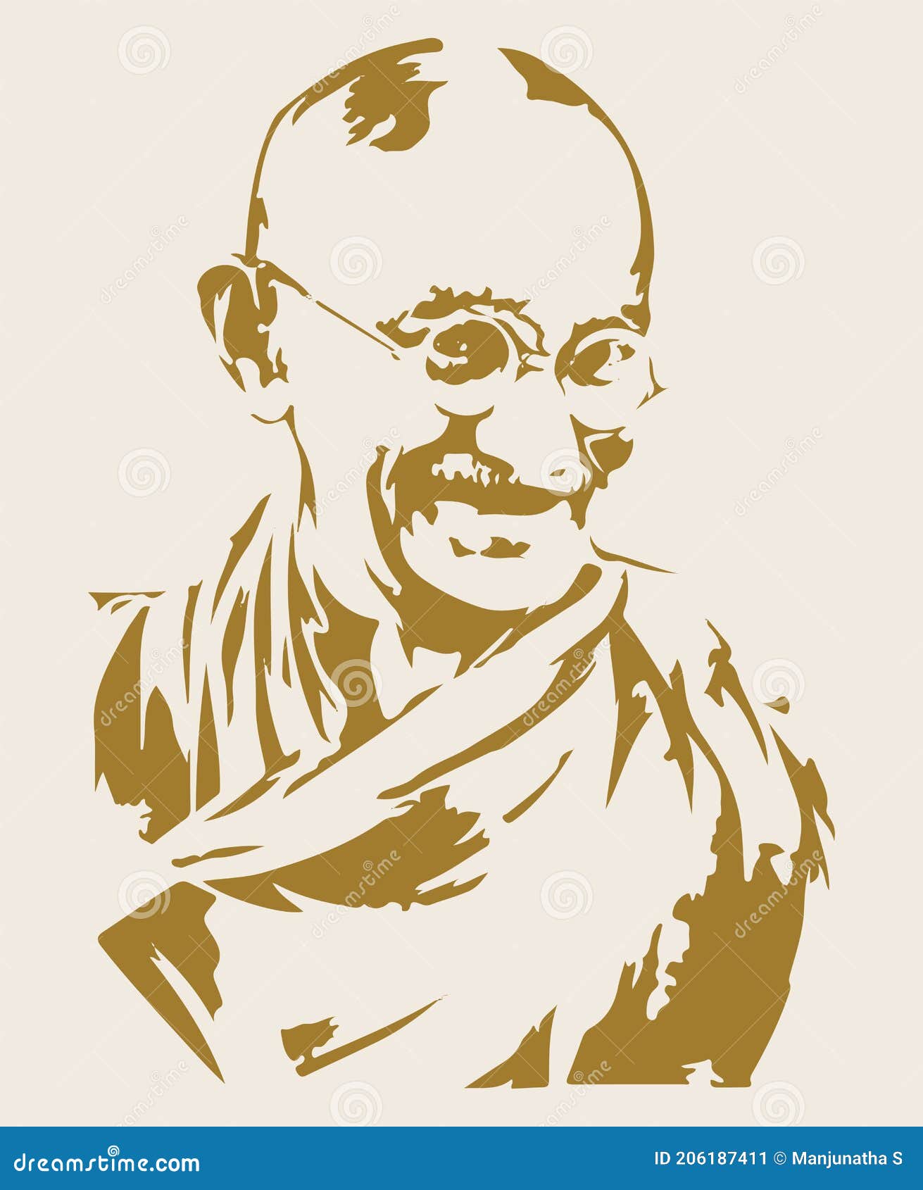 Mahatma Gandhi. Ink Black And White Drawing Stock Photo, Picture and  Royalty Free Image. Image 137592582.
