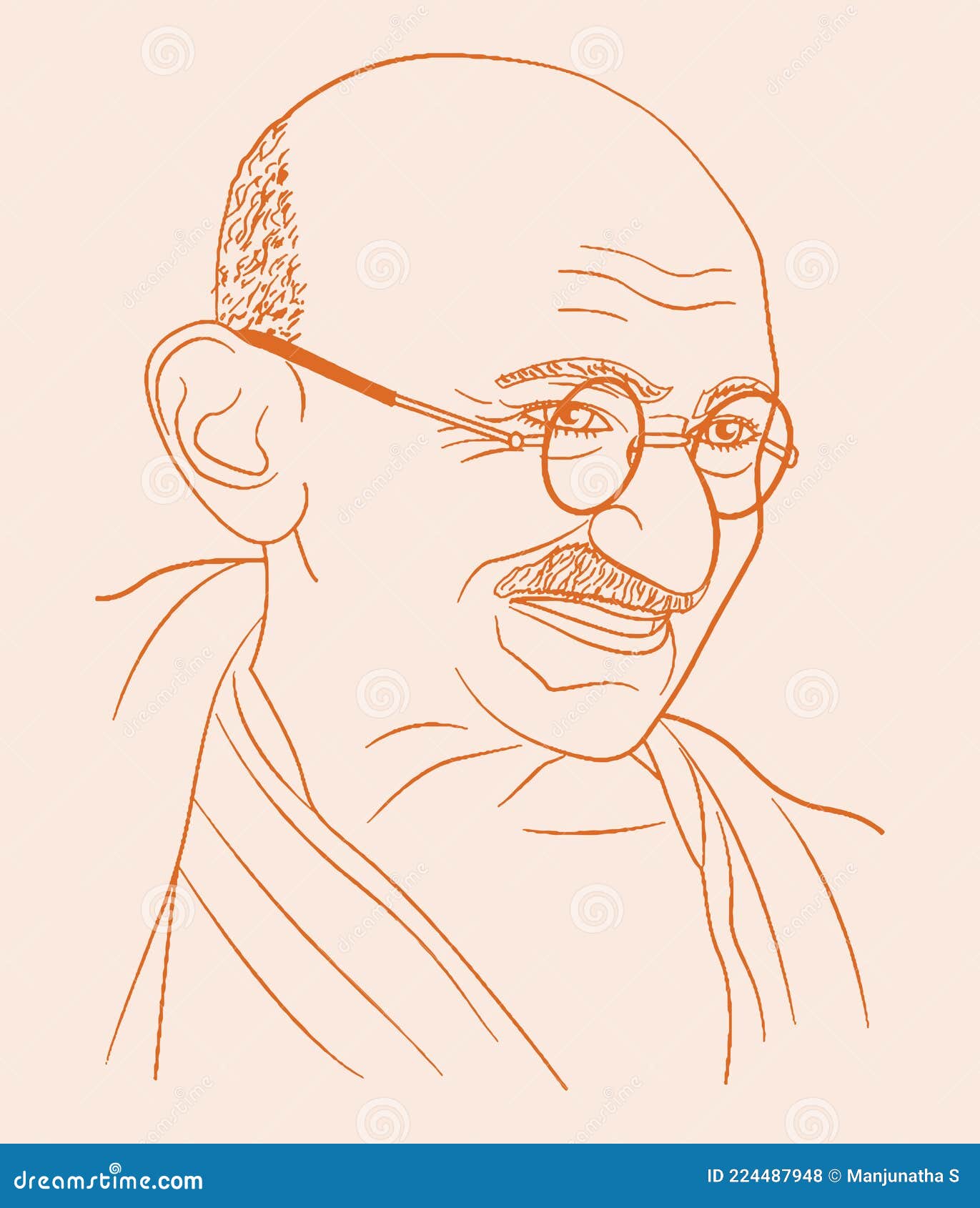 Gandhiji Drawing by Artist Aji  Fine Art America