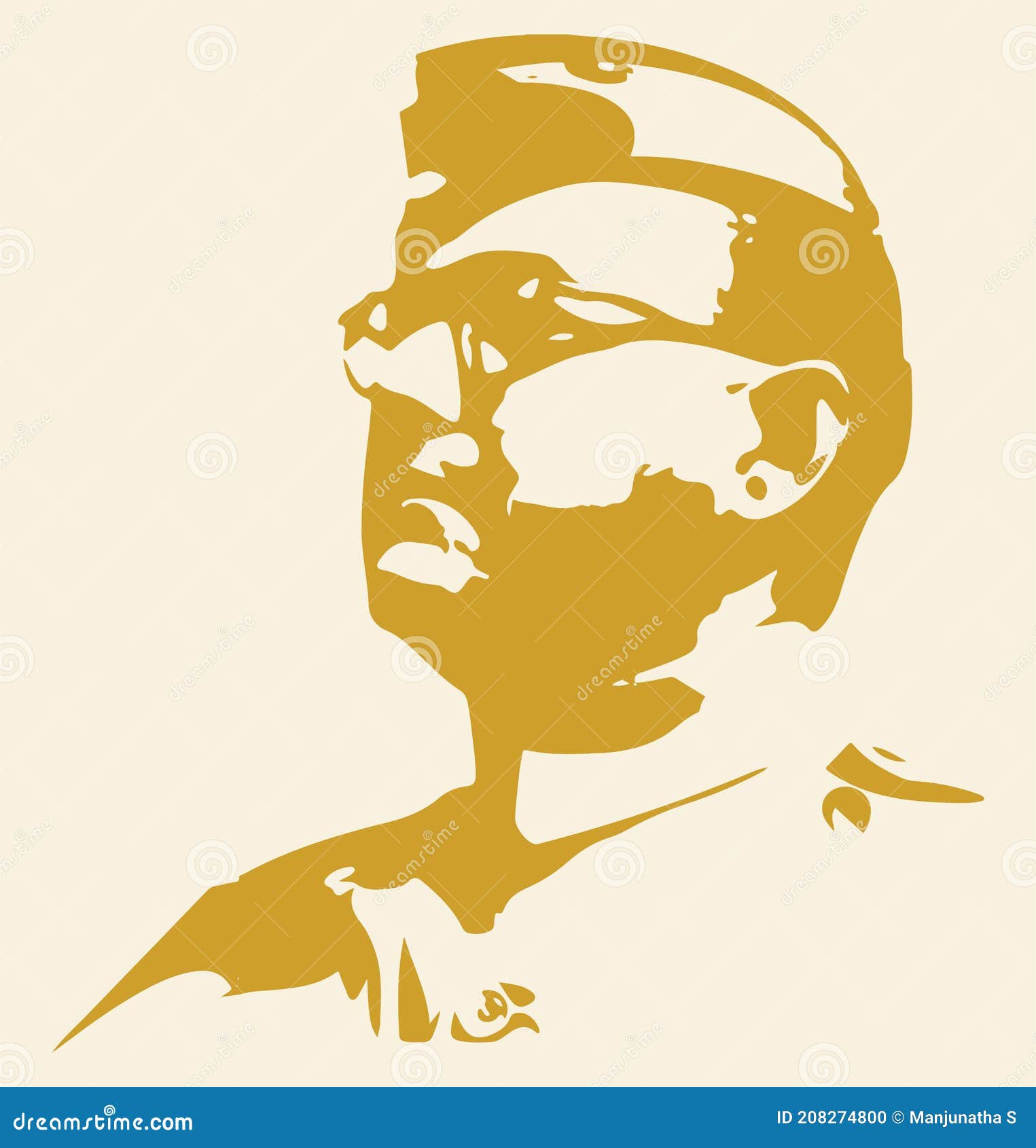 Sketch of Freedom Fighter Netaji Subhas Chandra Bose Outline Editable  Illustration Editorial Image  Illustration of government country  208274800