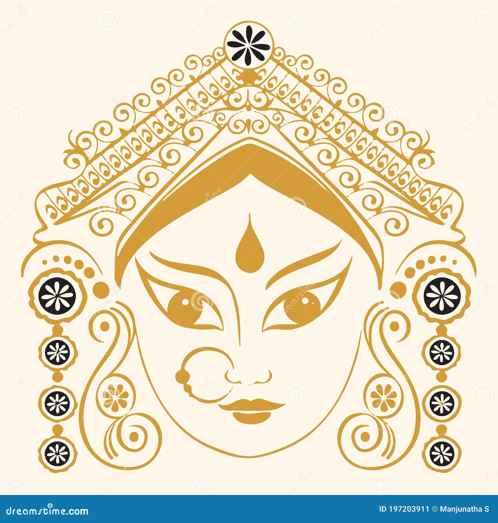 Hand draw happy durga puja festival indian holiday sketch brochure template  design 11588207 Vector Art at Vecteezy